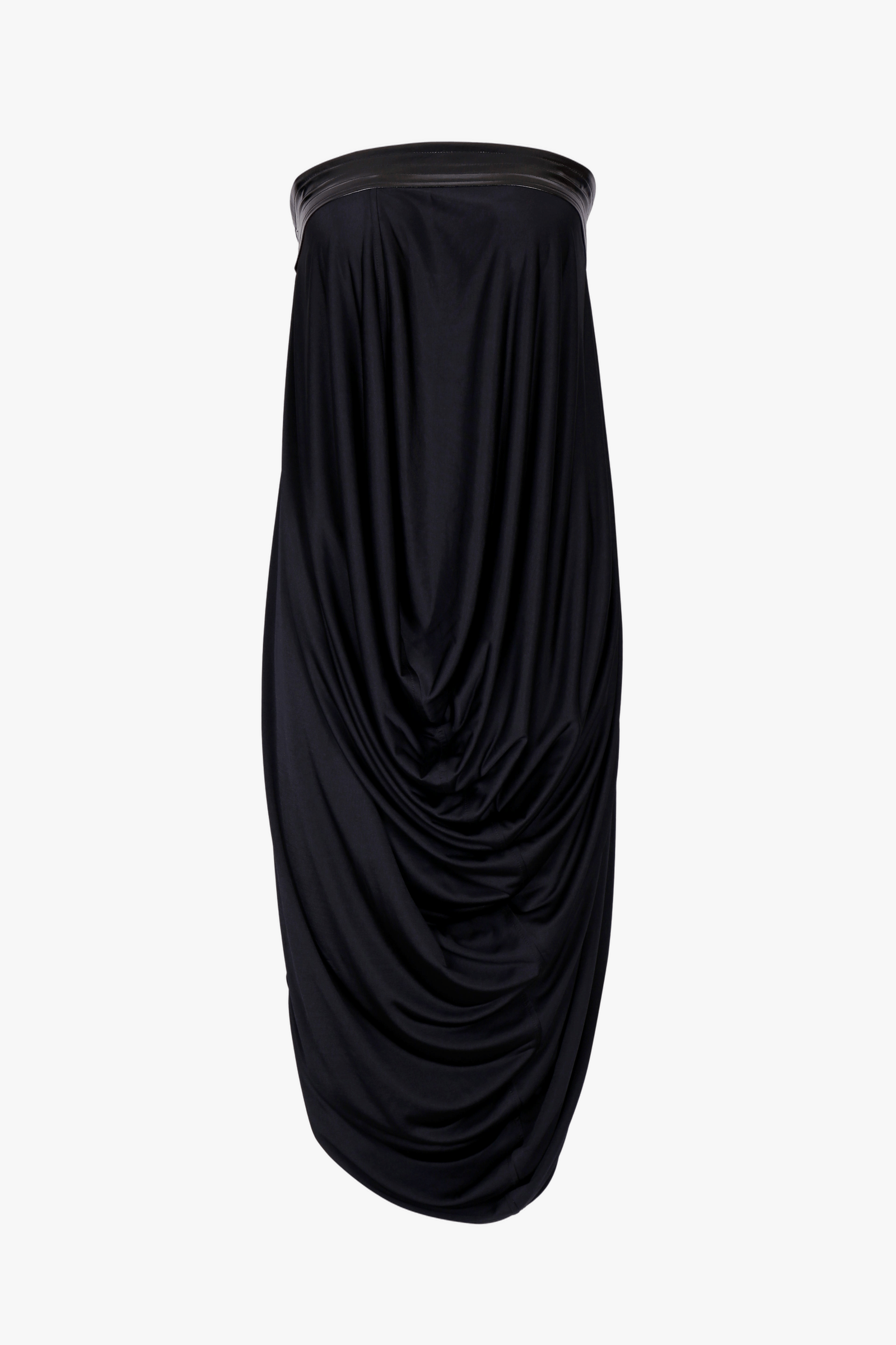 BLACK STRETCH JERSEY DRAPED TUBE DRESS made by YIBRI