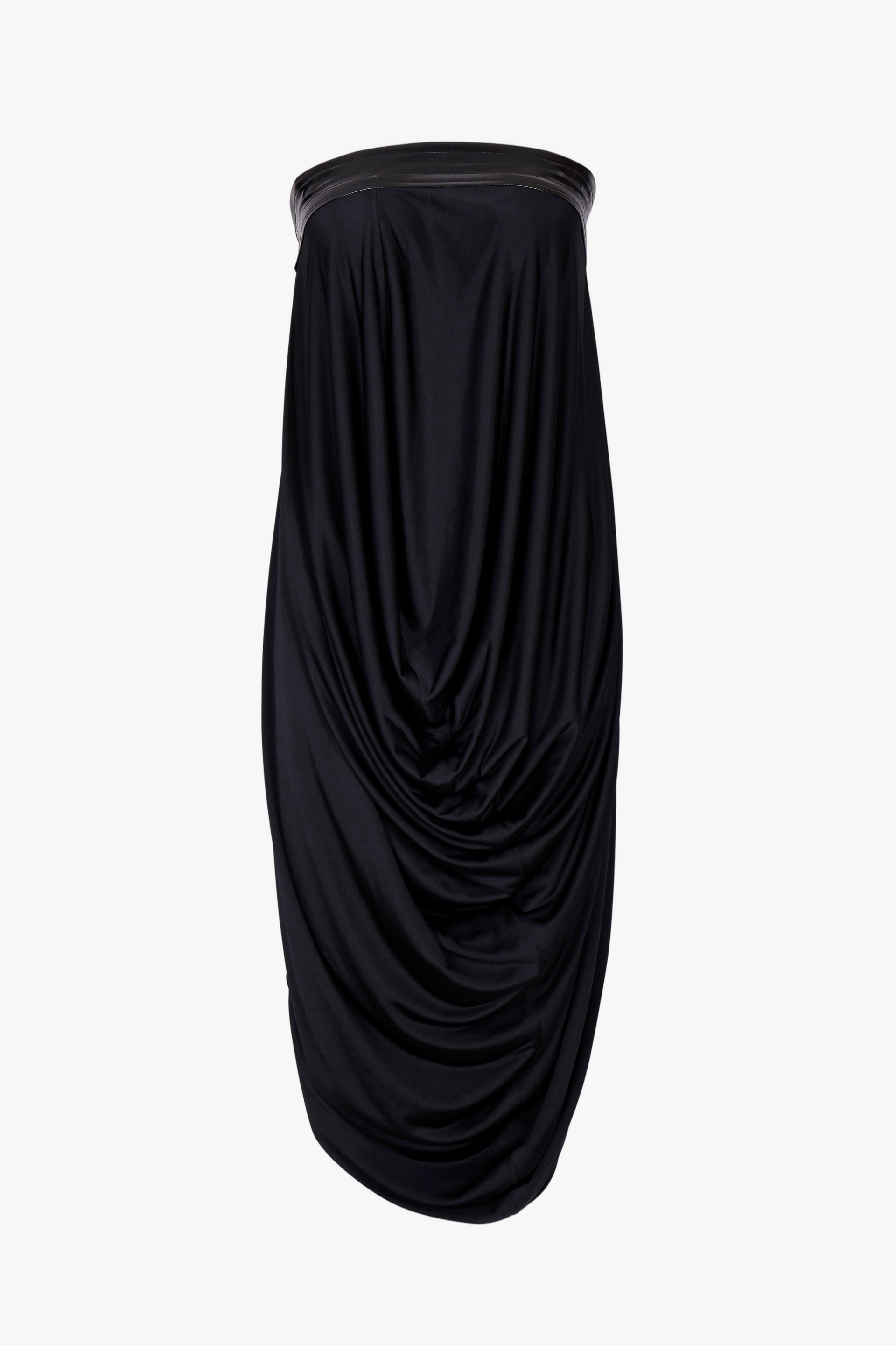 BLACK STRETCH JERSEY DRAPED TUBE DRESS made by YIBRI
