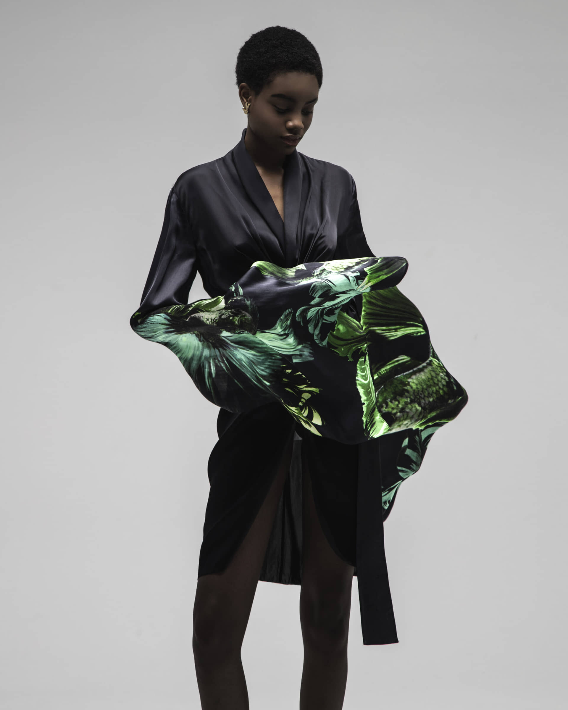 Kimono sleeve robe made by Maria Kokhia