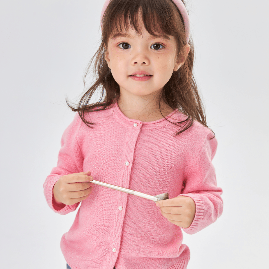 Blossom Cashmere Cardigan with Pearl Accents made by CozyU