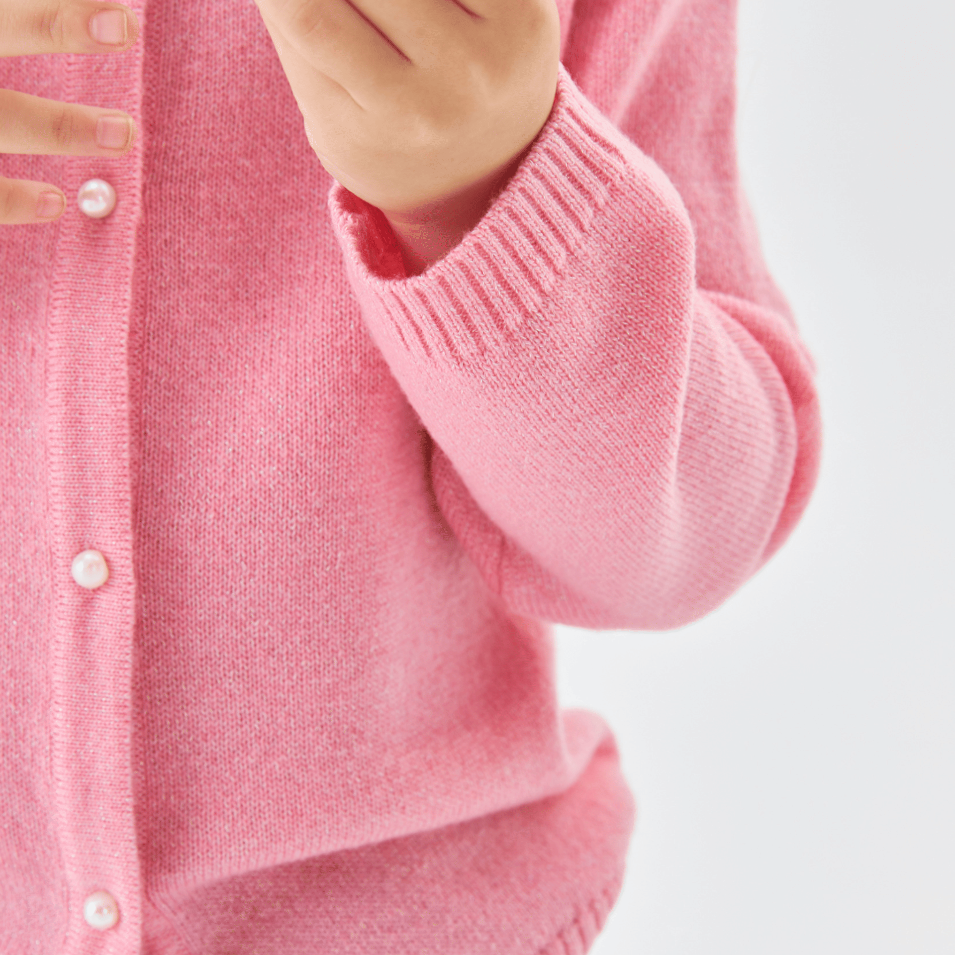 Blossom Cashmere Cardigan with Pearl Accents made by CozyU