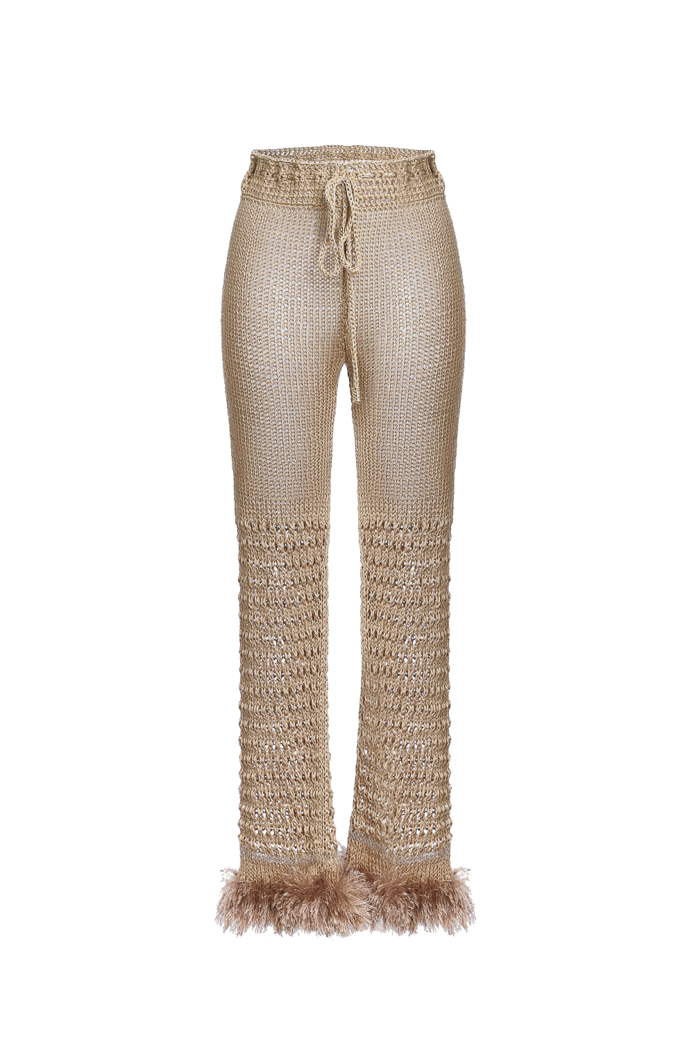 Brown Handmade Knit Pants made by ANDREEVA