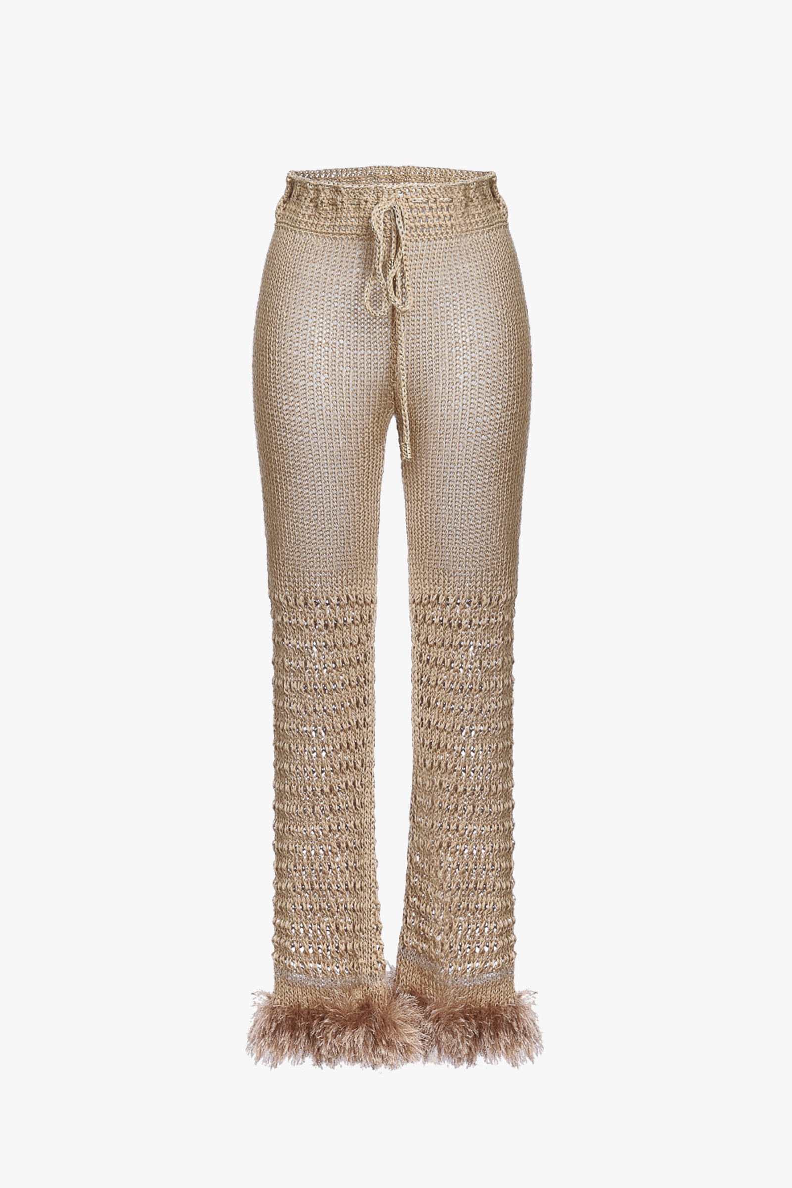 Brown Handmade Knit Pants made by ANDREEVA