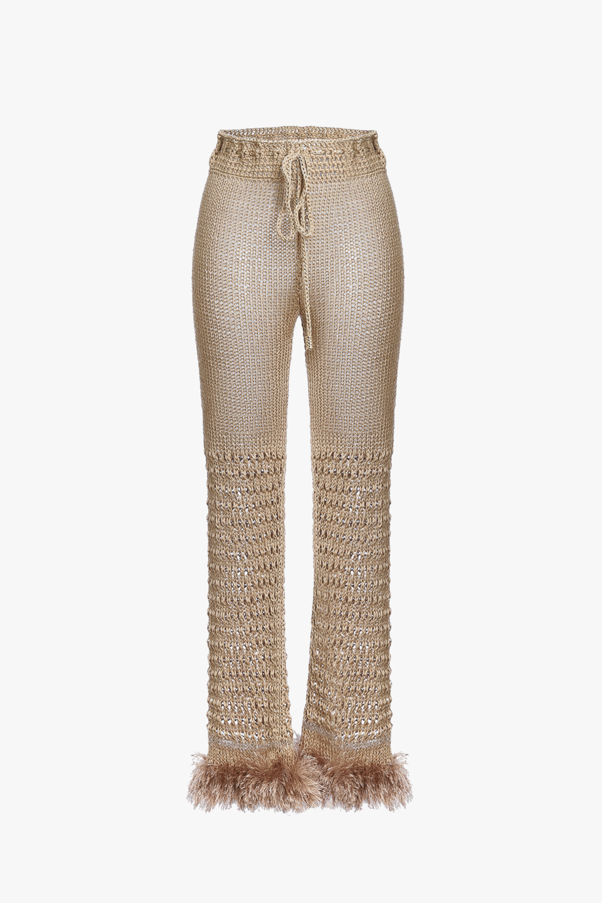 Brown Handmade Knit Pants made by ANDREEVA