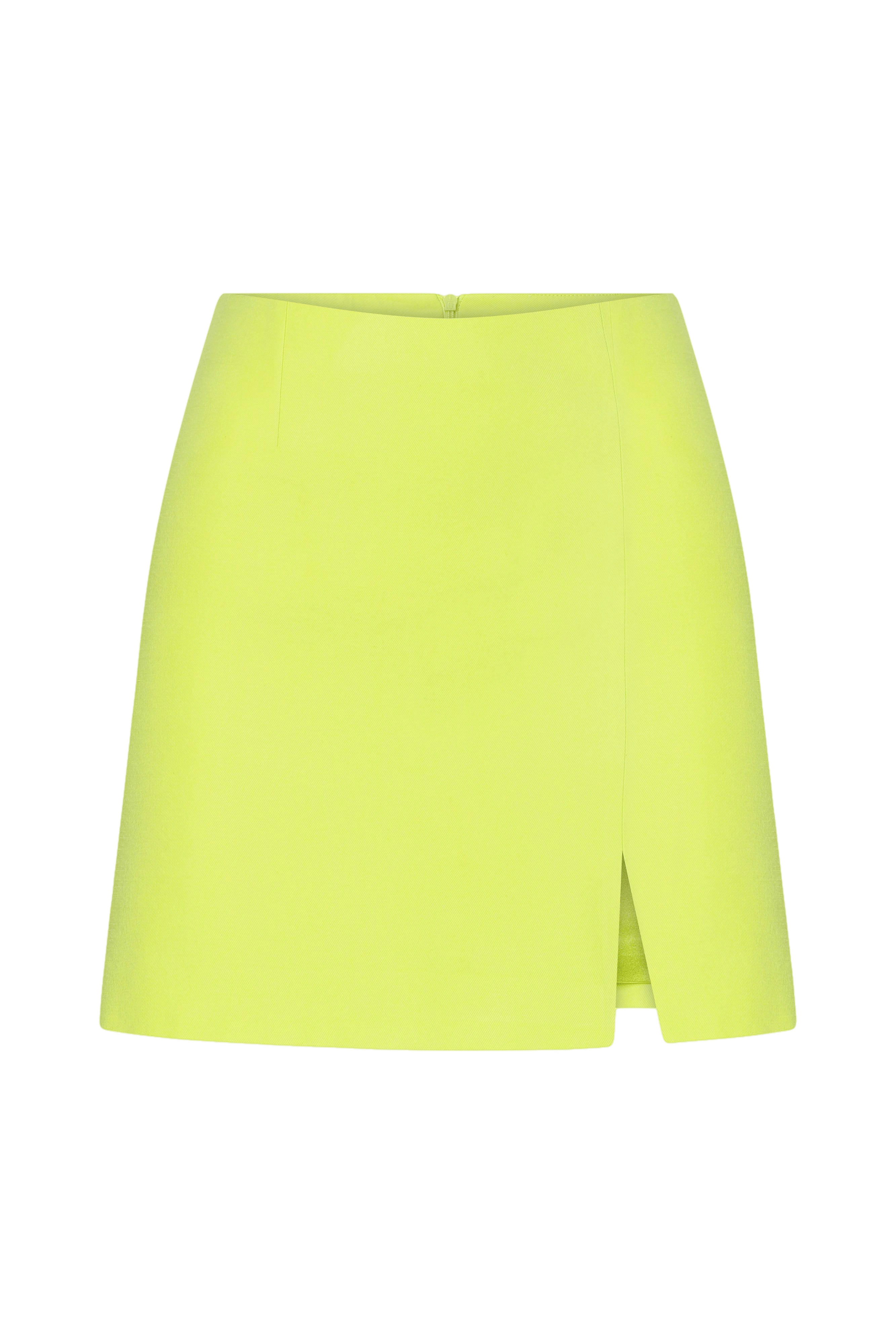 Vance Mini Skirt in Lime made by Nazli Ceren