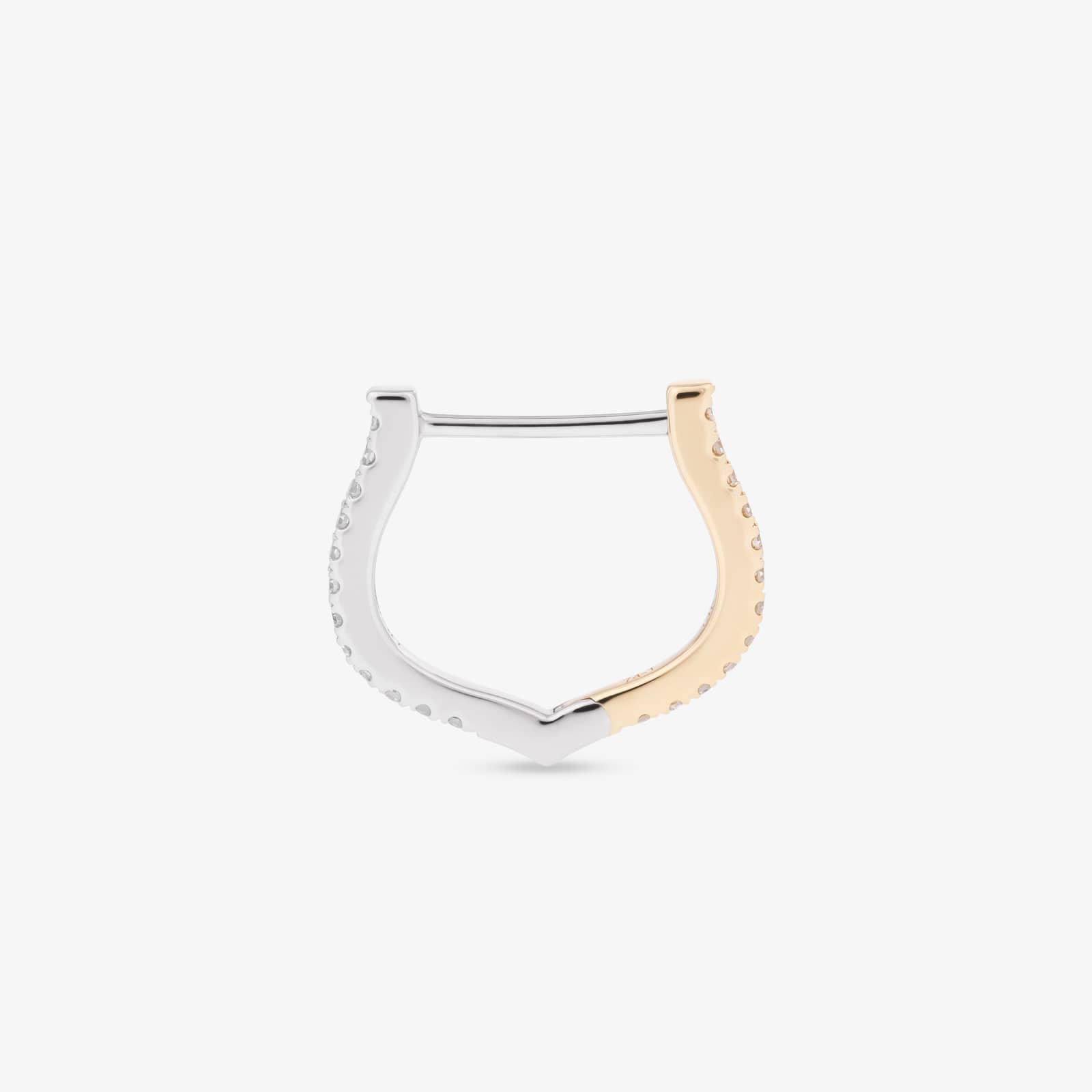 HORSESHOE HOOP WHITE DIAMOND & YELLOW/WHITE GOLD - 14mm made by ENNUI