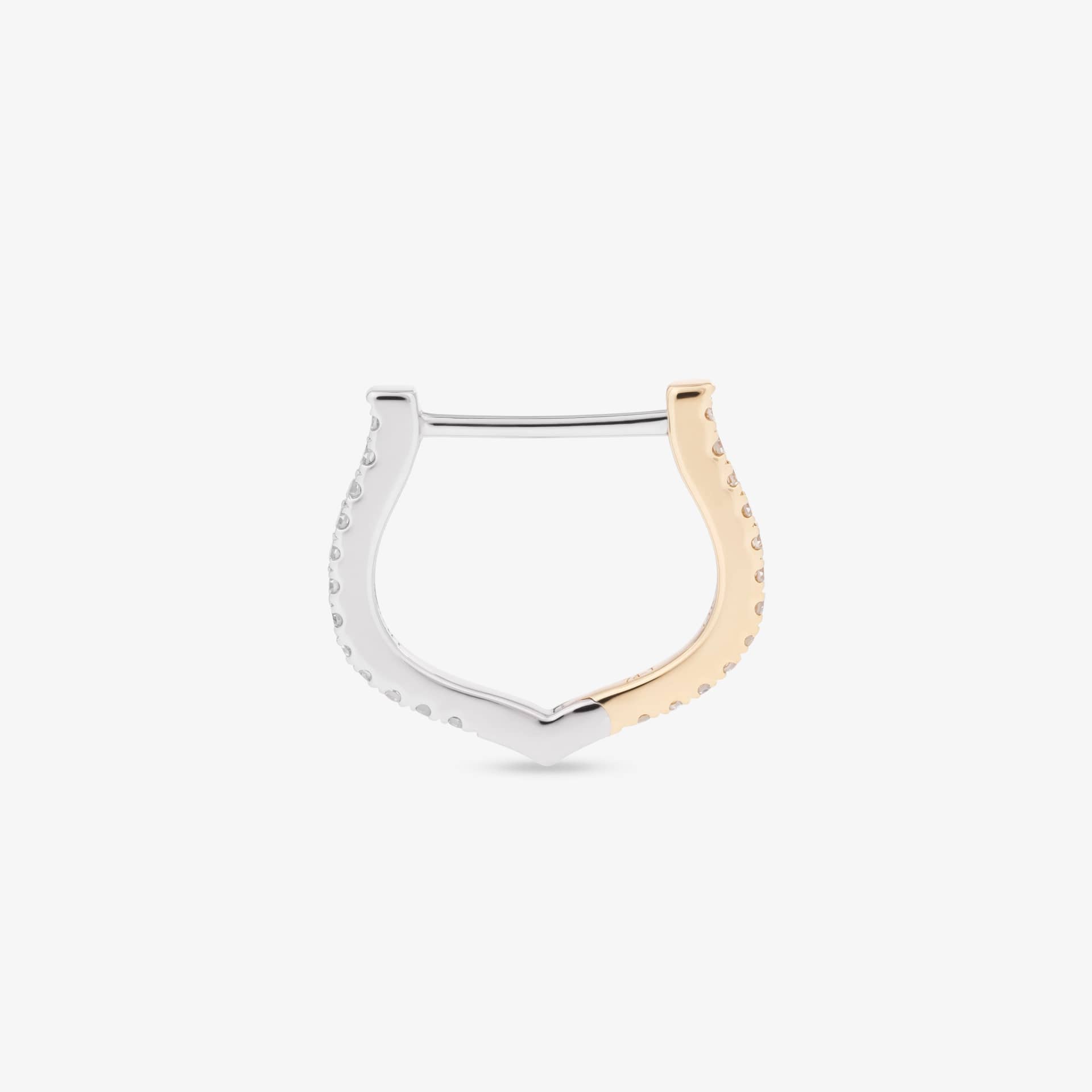 HORSESHOE HOOP WHITE DIAMOND & YELLOW/WHITE GOLD - 14mm made by ENNUI