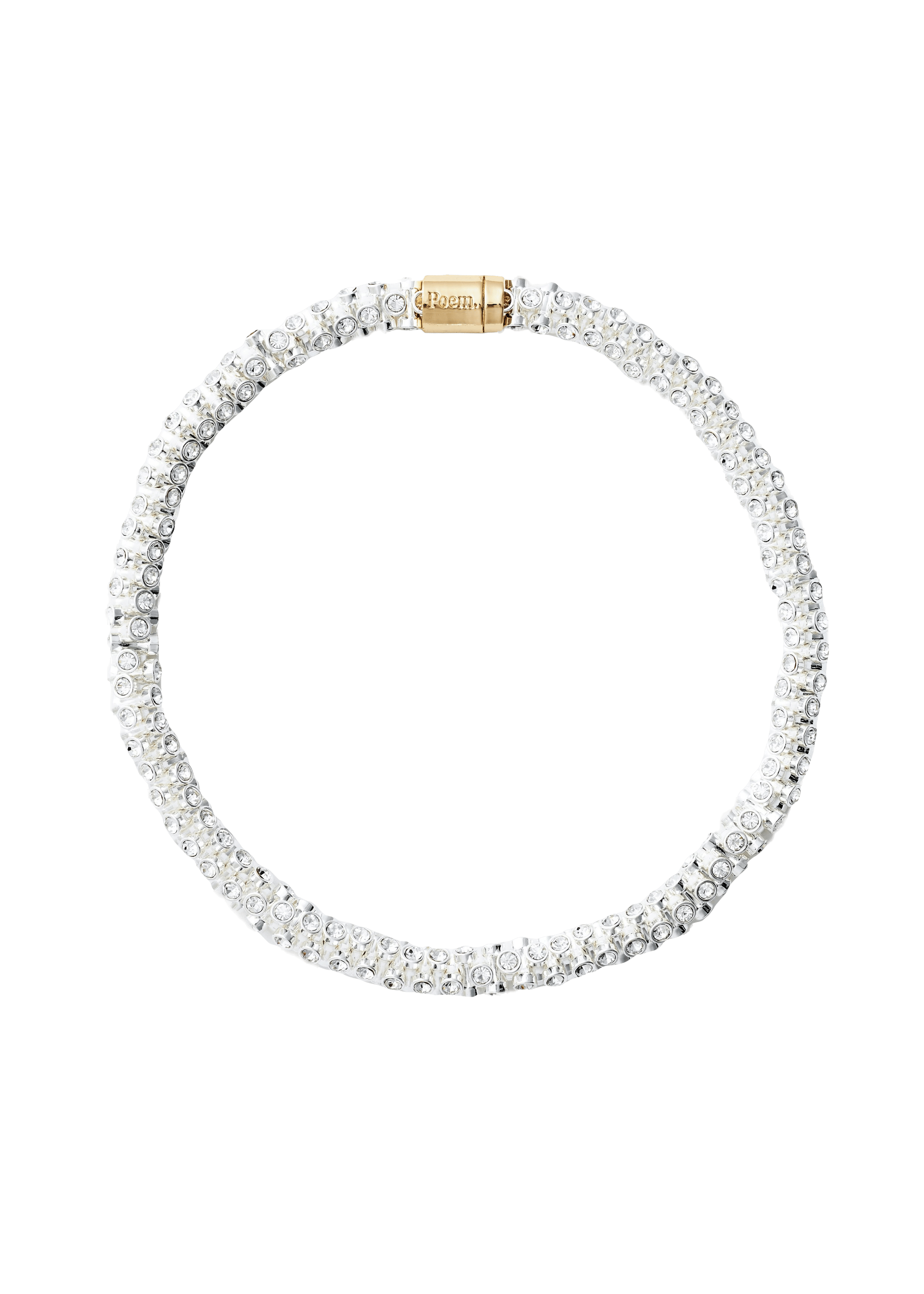 Spine necklace - Rhinestones - Long in Silver made by POEM Objects