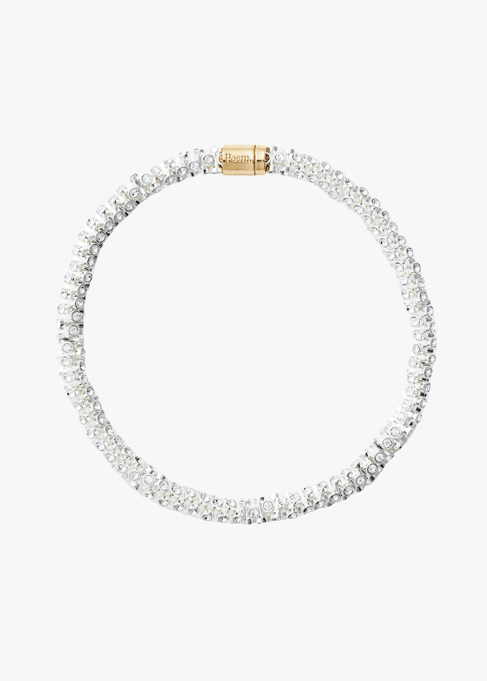 Spine necklace - Rhinestones - Long in Silver made by POEM Objects