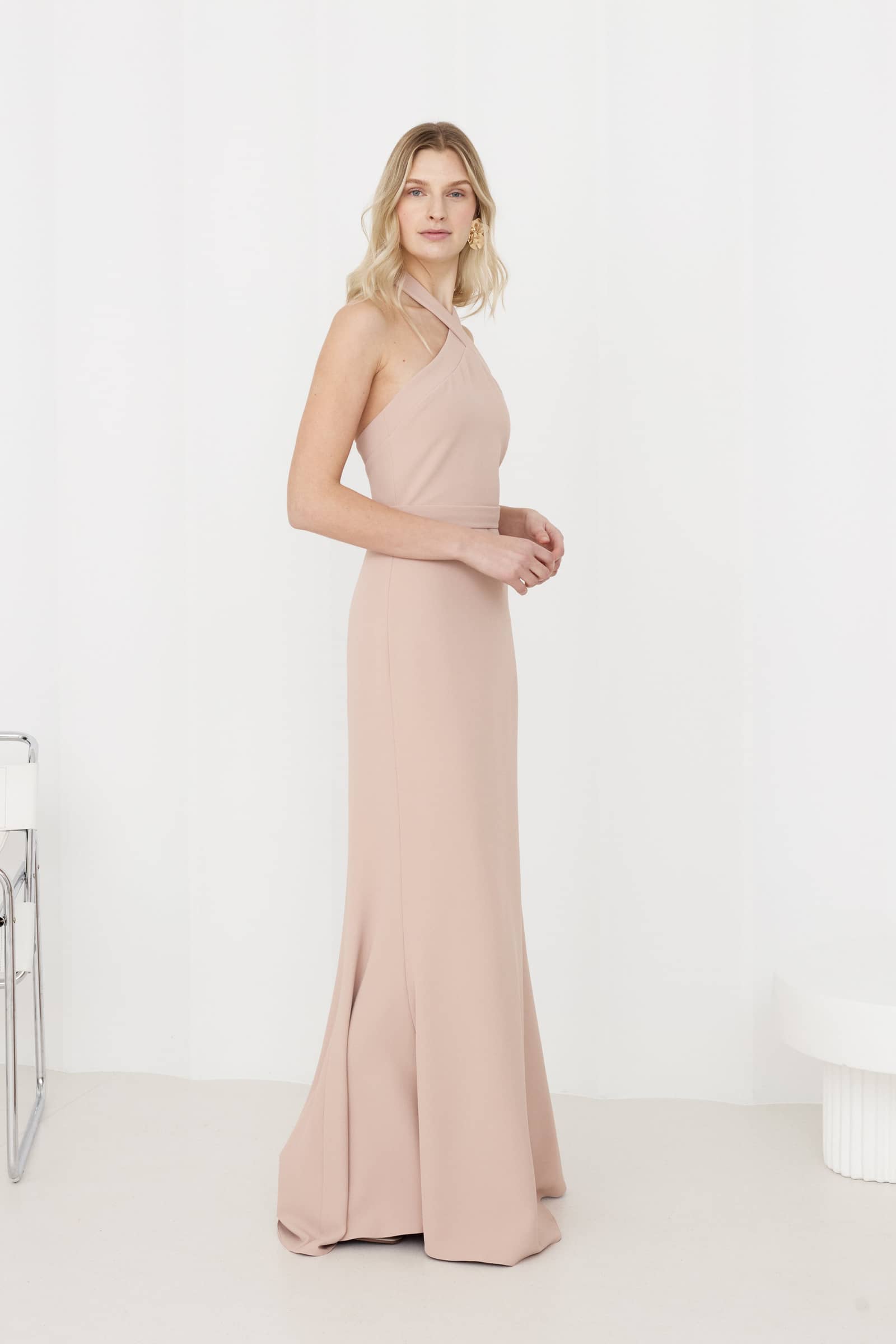 GISEL Dusty Rose Off-Shoulder Long Evening Dress made by UNDRESS