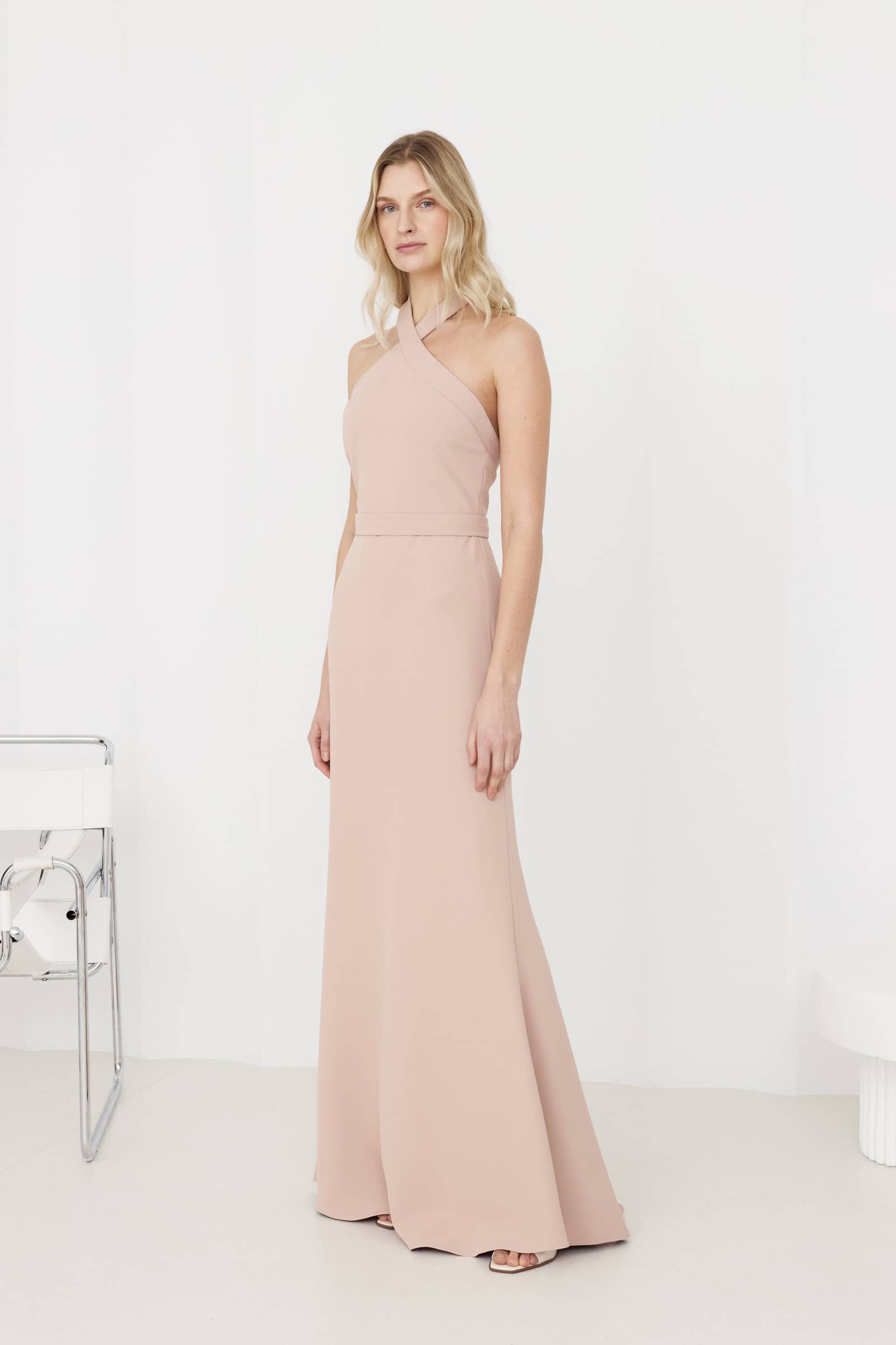 GISEL Dusty Rose Off-Shoulder Long Evening Dress made by UNDRESS