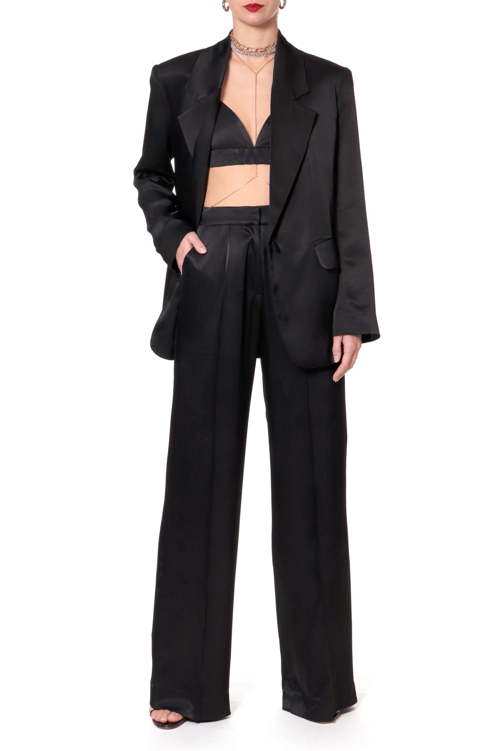 Blazer Bellamy Glossy Black in Black made by HALEWSKI