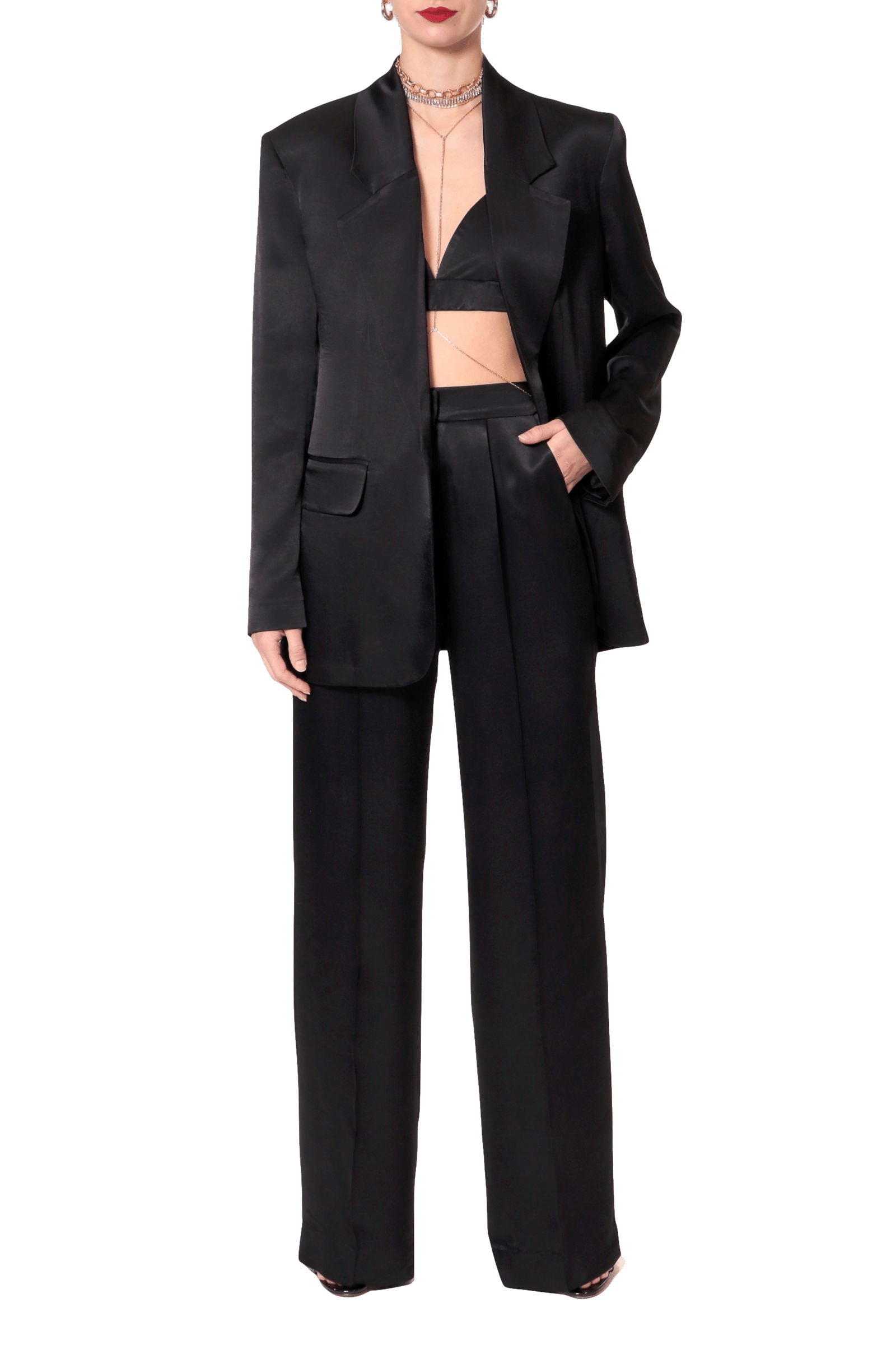 Blazer Bellamy Glossy Black in Black made by HALEWSKI