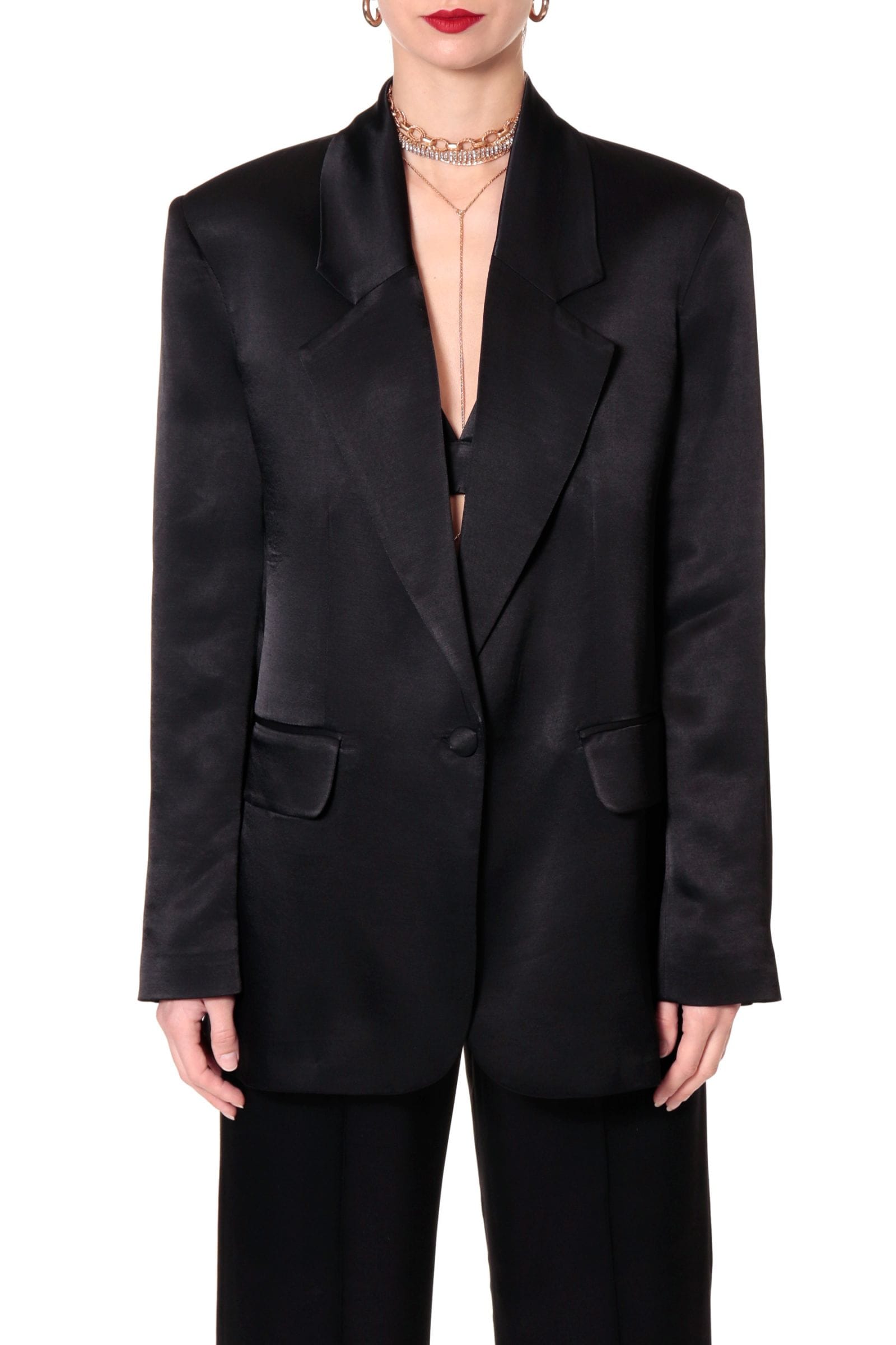 Blazer Bellamy Glossy Black in Black made by HALEWSKI