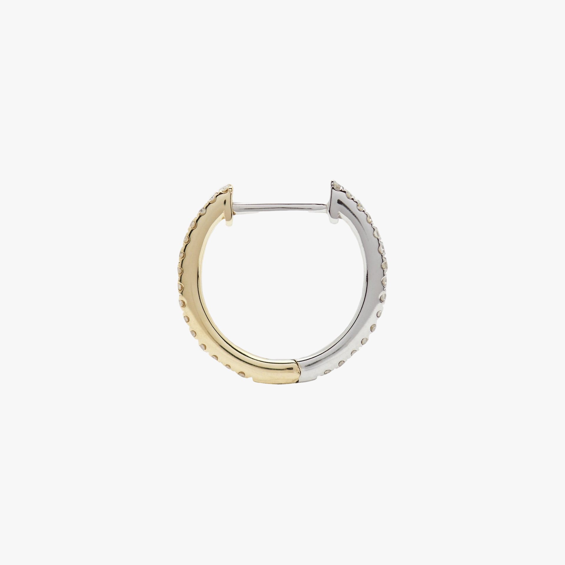 HOOP WHITE DIAMOND & YELLOW/WHITE GOLD - 14mm made by ENNUI