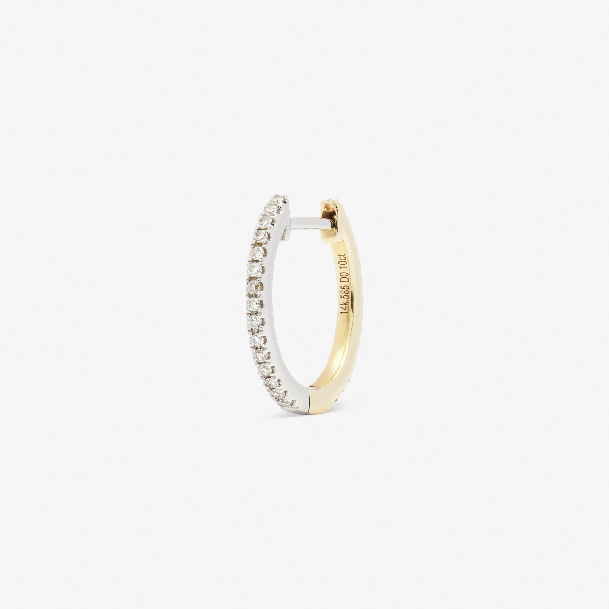 HOOP WHITE DIAMOND & YELLOW/WHITE GOLD - 14mm made by ENNUI