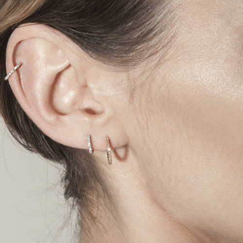 HOOP WHITE DIAMOND & YELLOW/WHITE GOLD - 14mm made by ENNUI