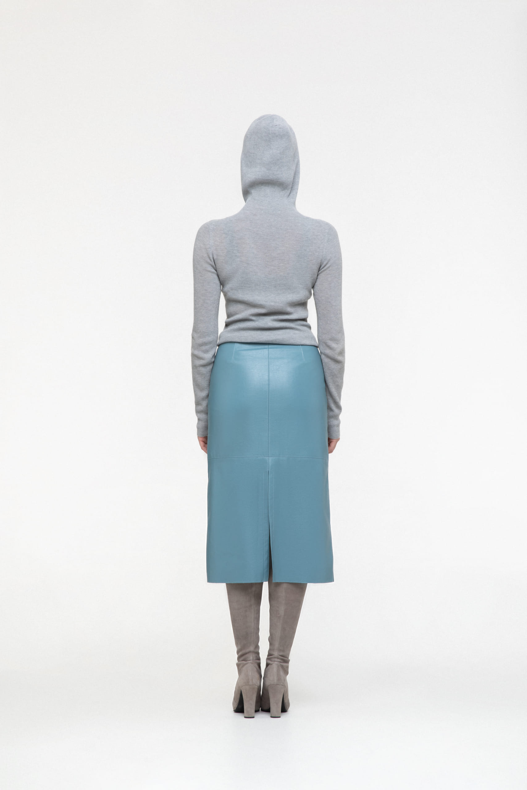 Hooded ribbed top made by AFTERHOURS