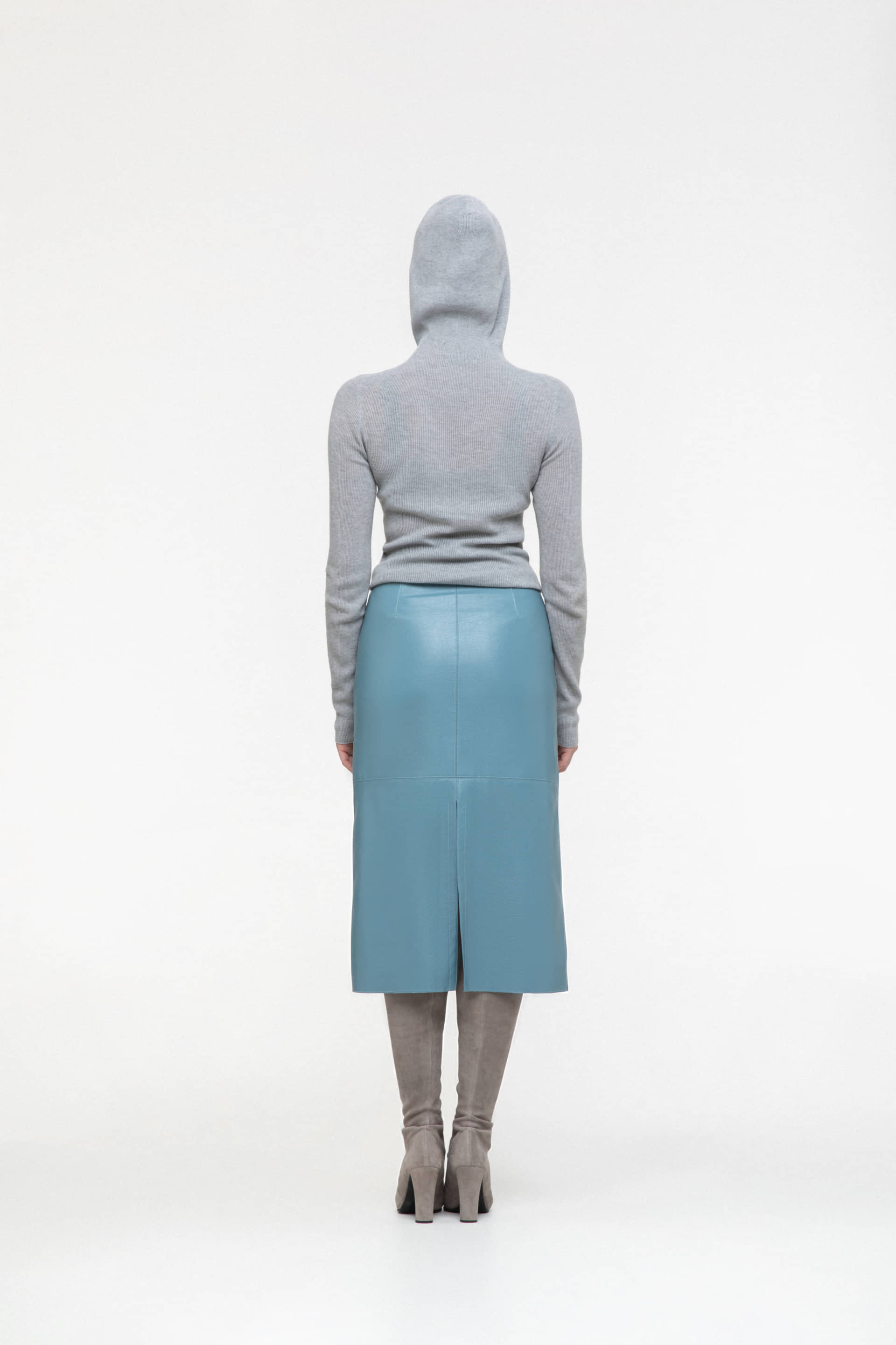 Hooded ribbed top made by AFTERHOURS