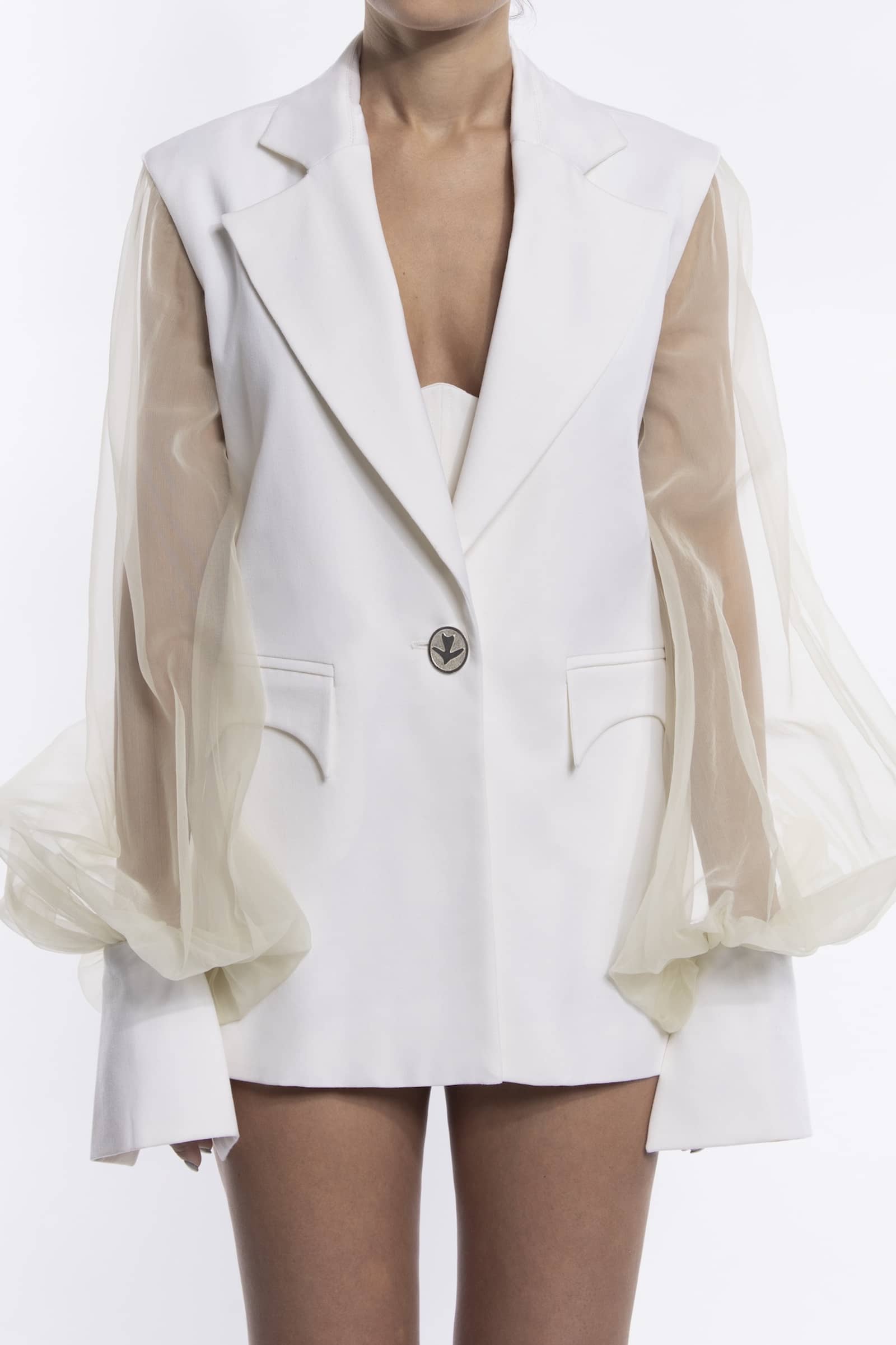 Fly Free Jacket in White made by Vestiaire d'un Oiseau Libre