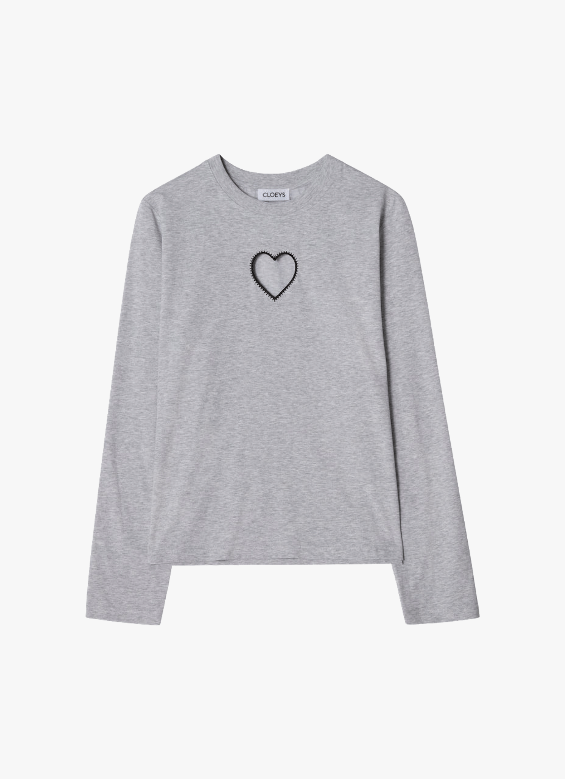 Heart Long Sleeve T-shirt Grey made by CLOEYS