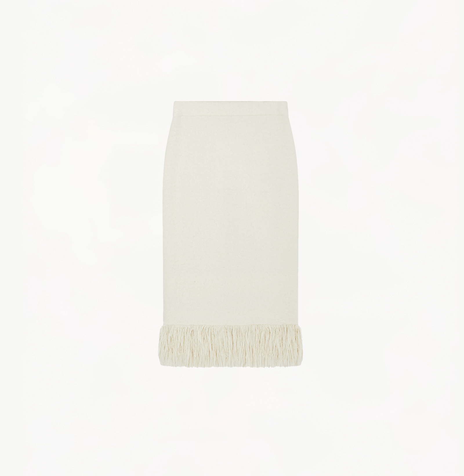 FRINGED CASHMERE-BLEND STRAIGHT SKIRT made by CRUSH Collection