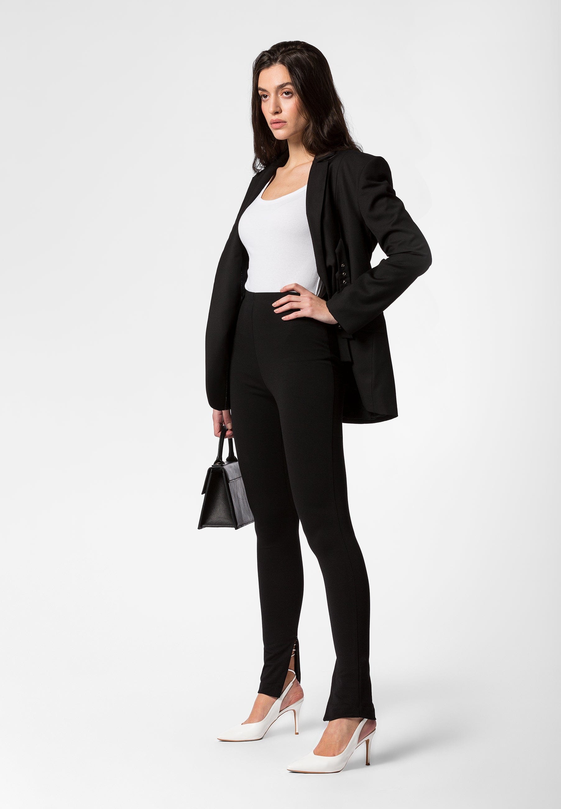 Visalia punto leggings in Black made by DIVALO