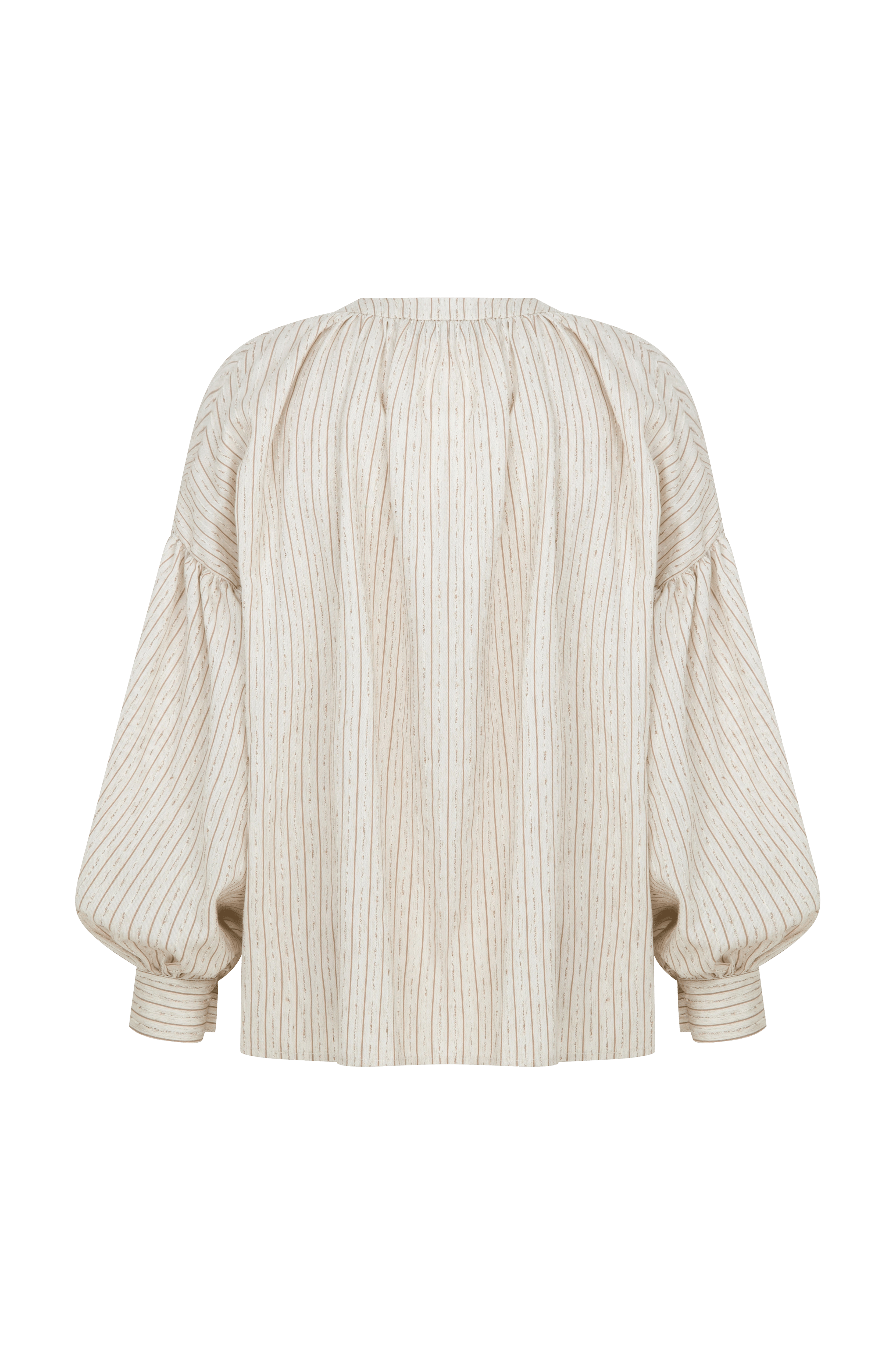 Eve Striped Linen Shirt in Walnut made by Nazli Ceren