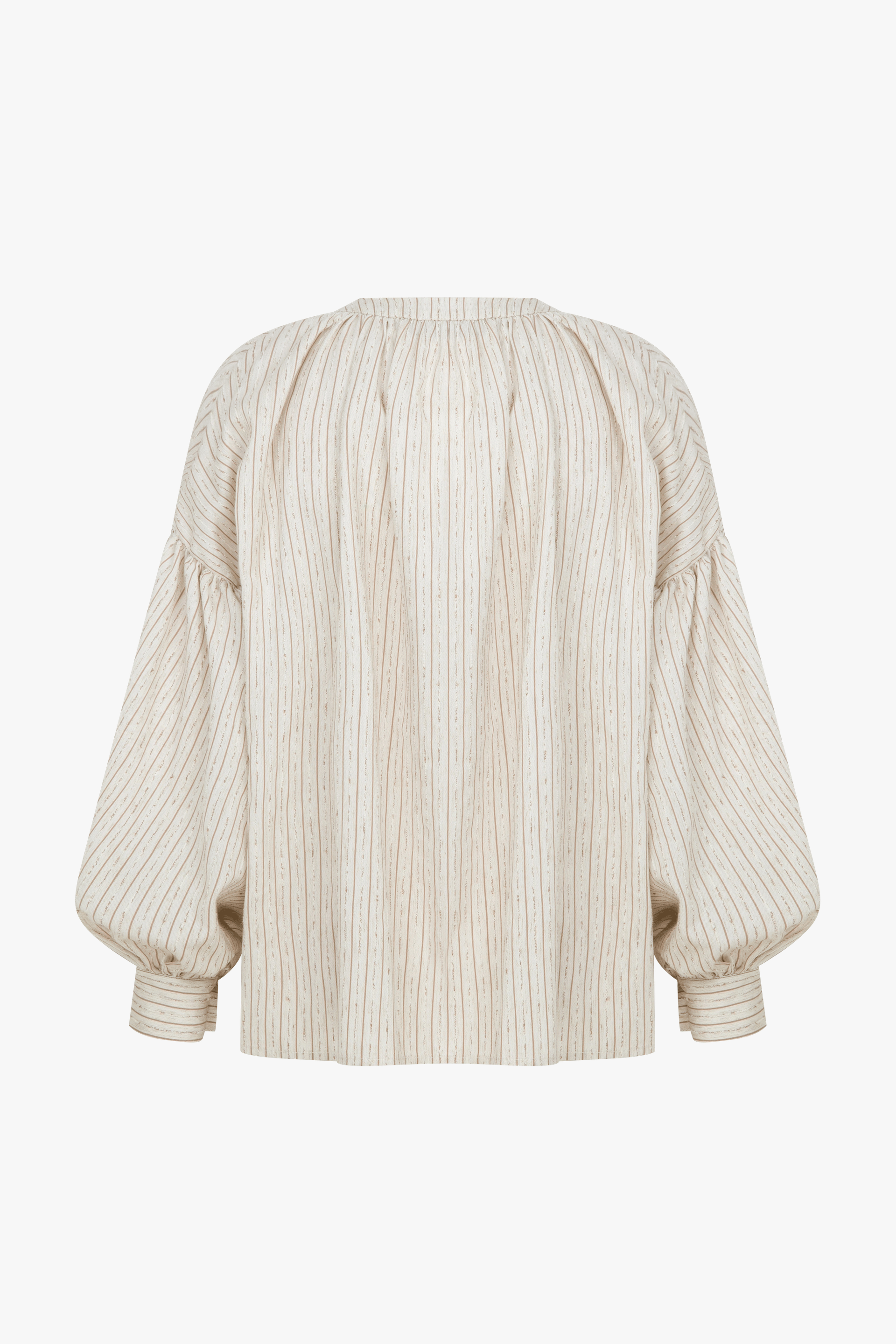 Eve Striped Linen Shirt in Walnut made by Nazli Ceren