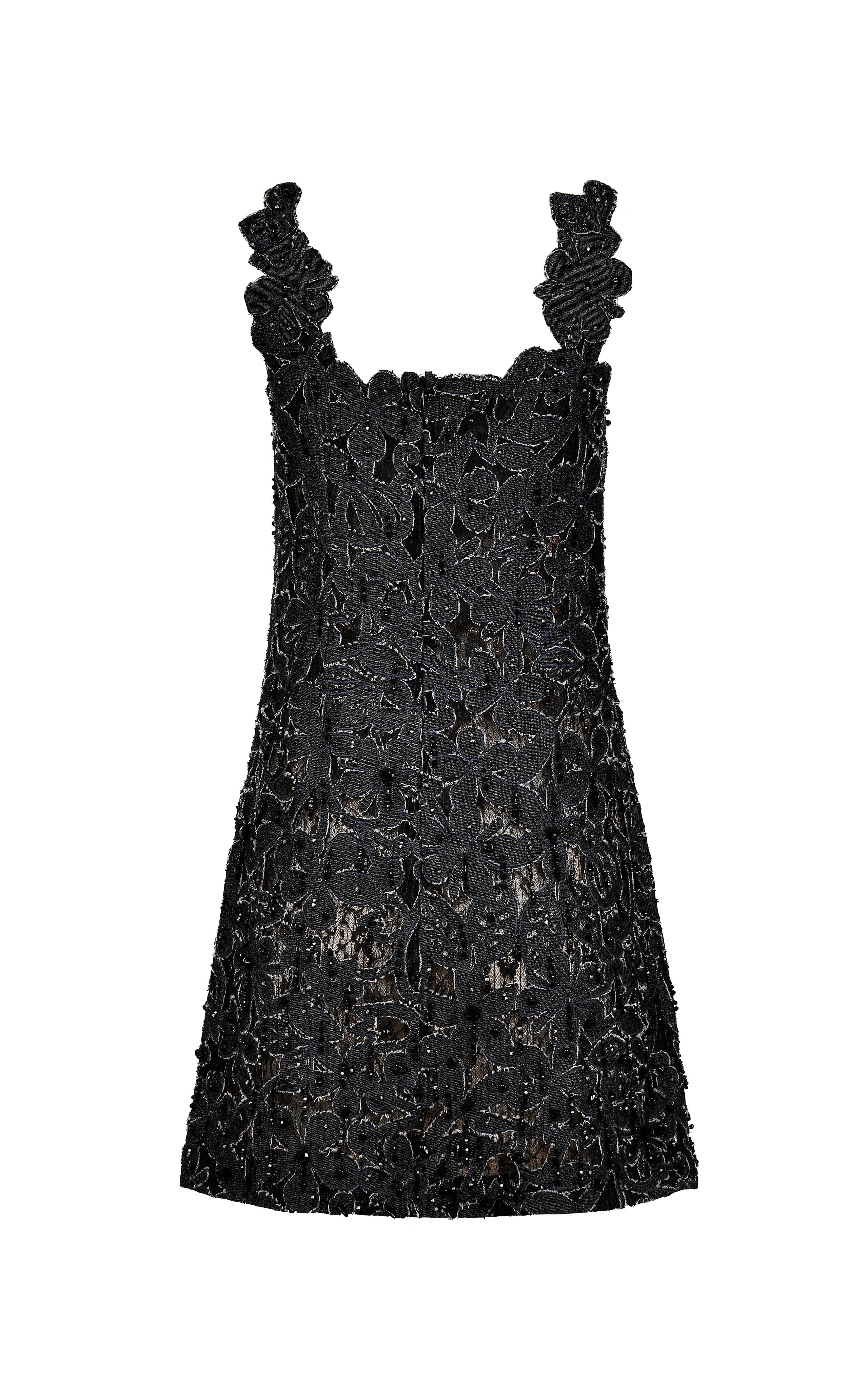 Emilie Mini Lace Denim Dress - Handembroidered made by Francesca Miranda