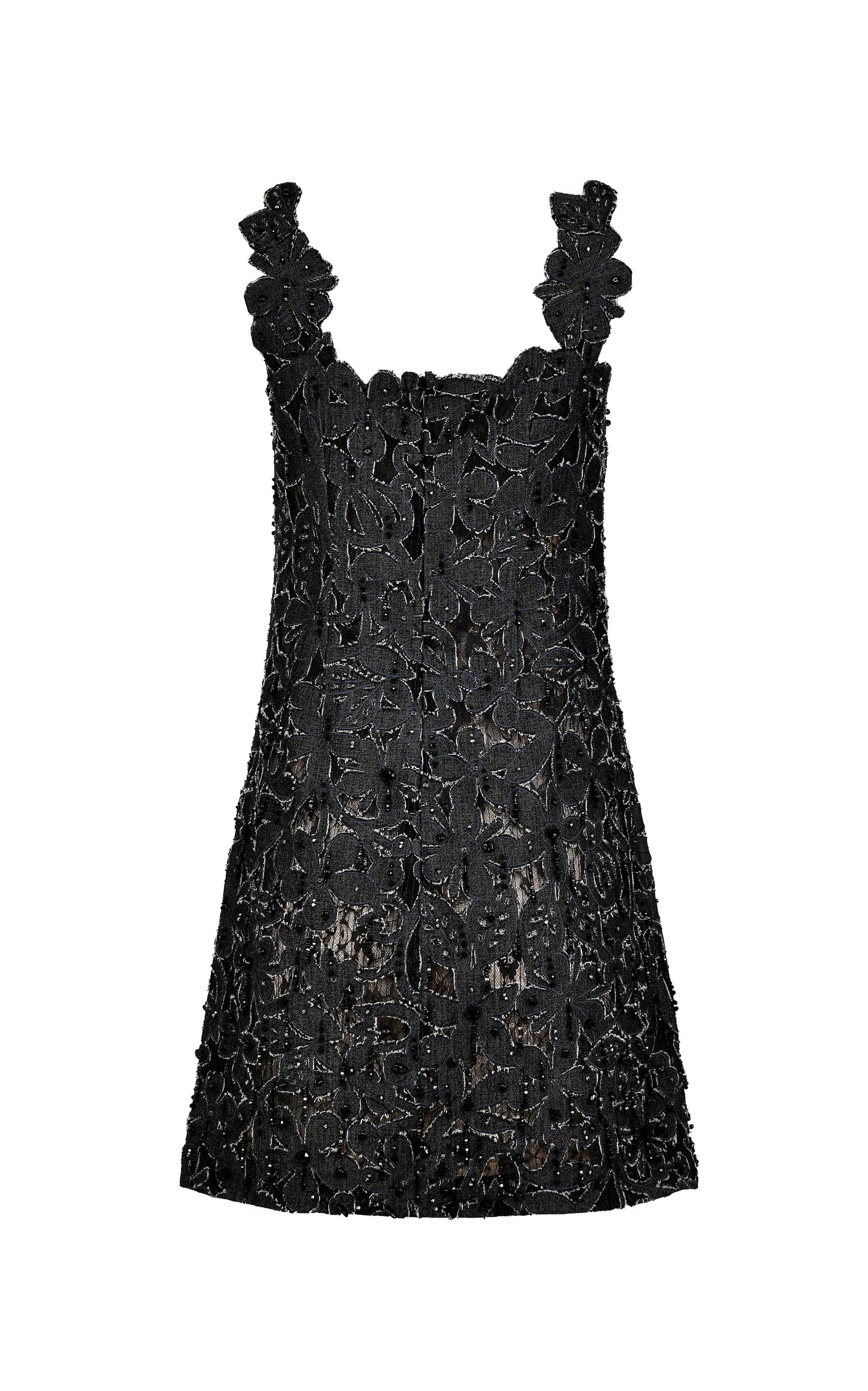 Emilie Mini Lace Denim Dress - Handembroidered made by Francesca Miranda