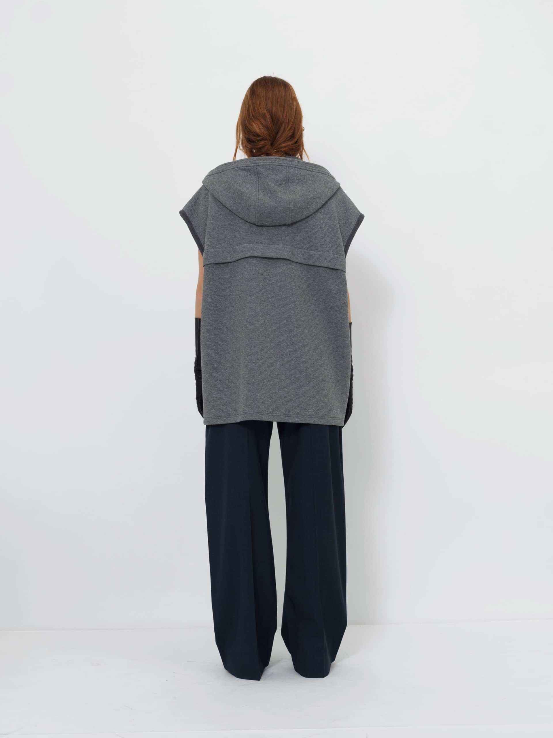 HEAVYWEIGHT HOODED VEST WITH UTILITY POCKETS made by YIBRI