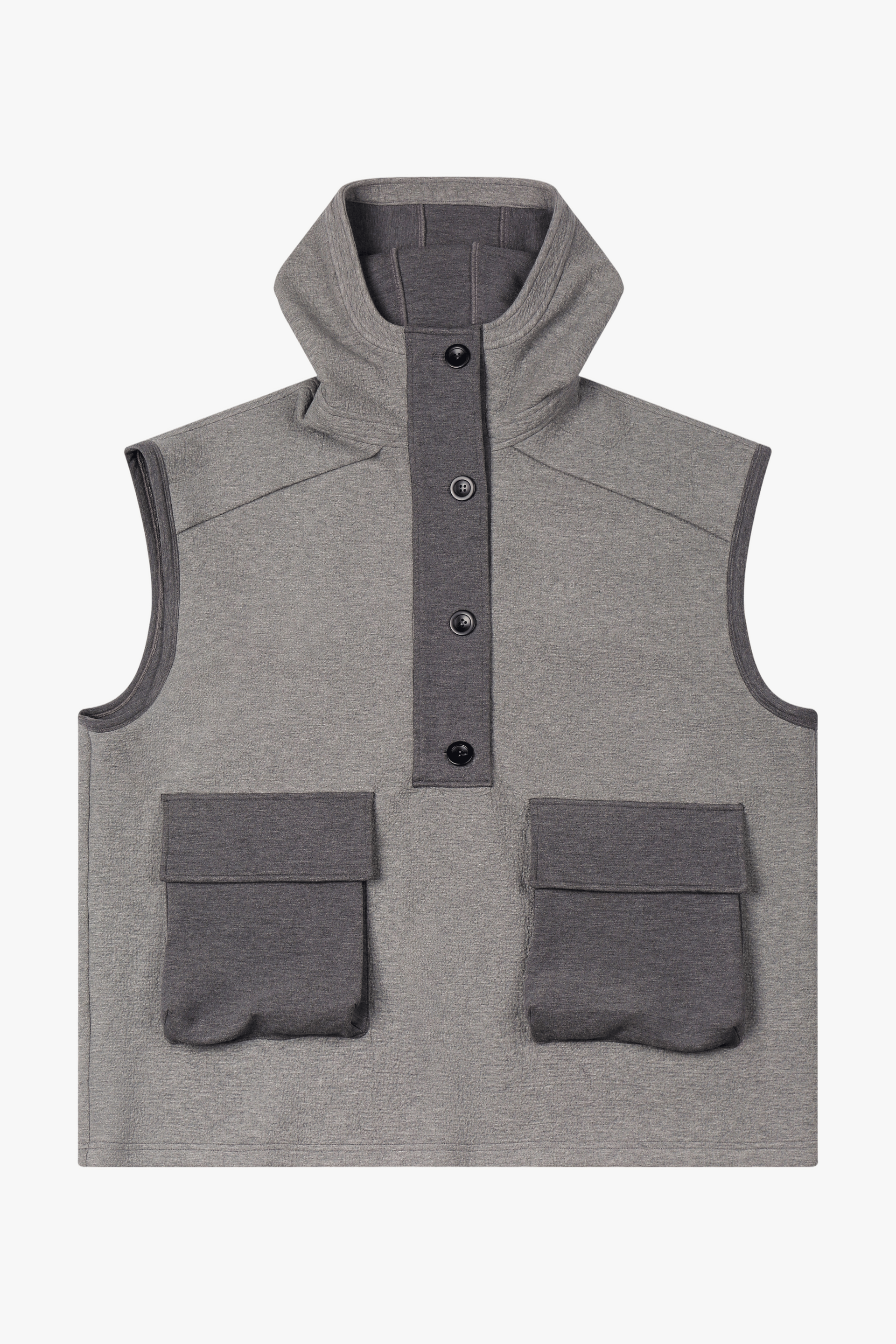 HEAVYWEIGHT HOODED VEST WITH UTILITY POCKETS made by YIBRI