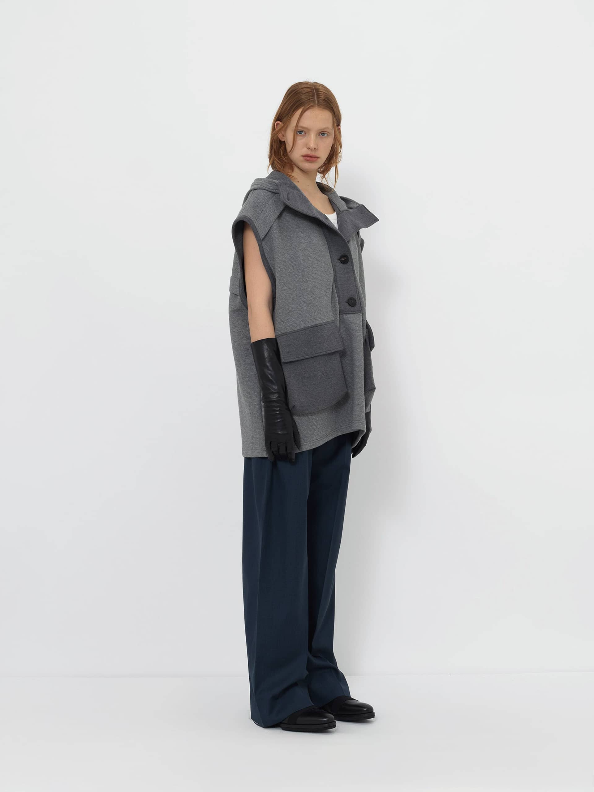 HEAVYWEIGHT HOODED VEST WITH UTILITY POCKETS made by YIBRI
