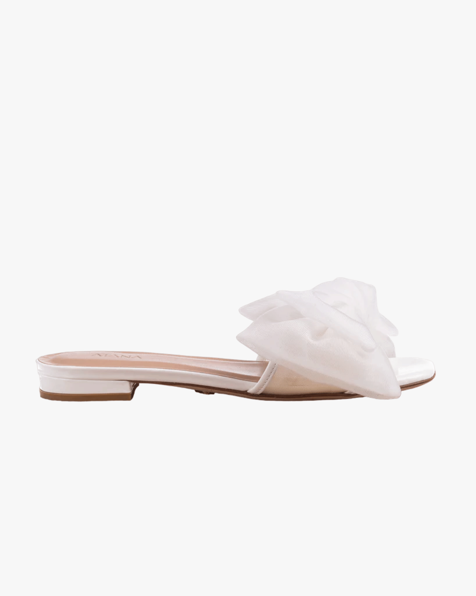 Bow Slide White Patent in White made by ATANA