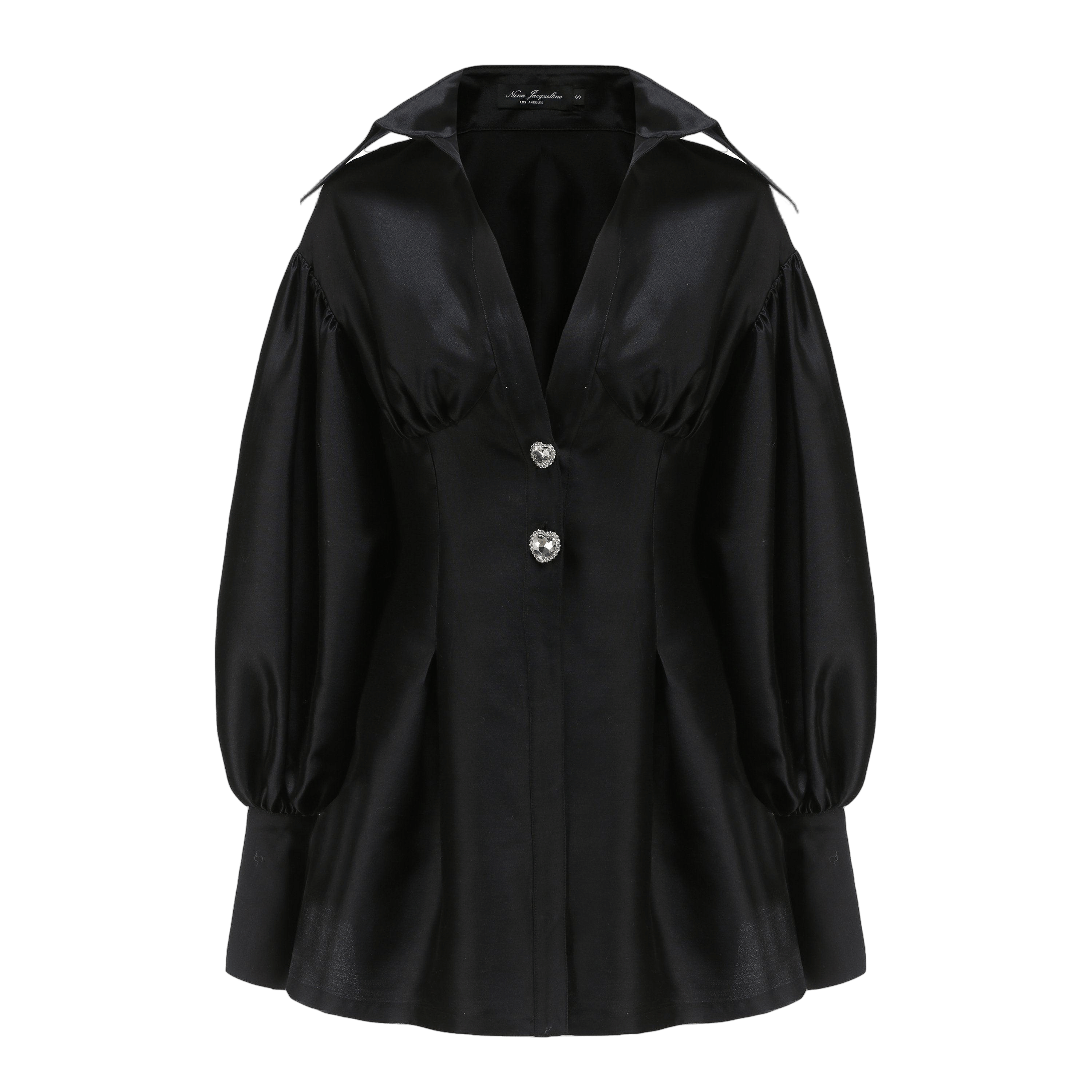 Black Palace Shirt Dress (Final Sale) in Black made by Nana Jacqueline