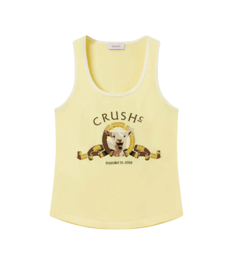SPORTY JACQUARD TANK TOP in Yellow made by CRUSH Collection