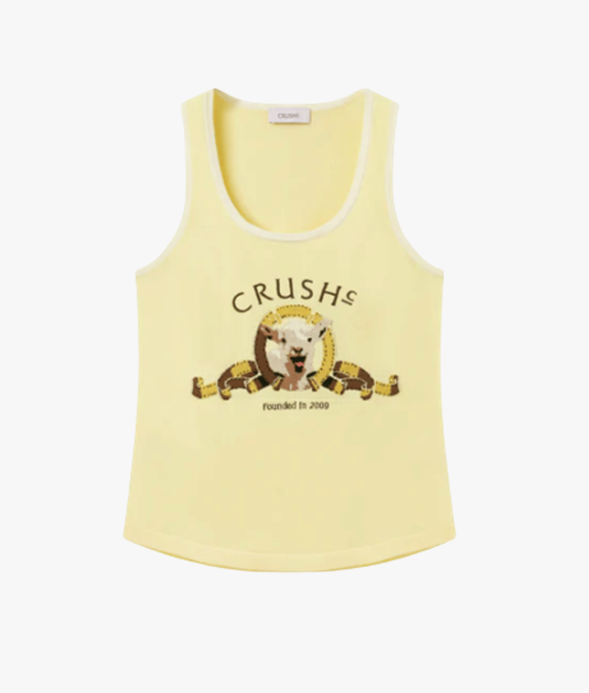 SPORTY JACQUARD TANK TOP in Yellow made by CRUSH Collection
