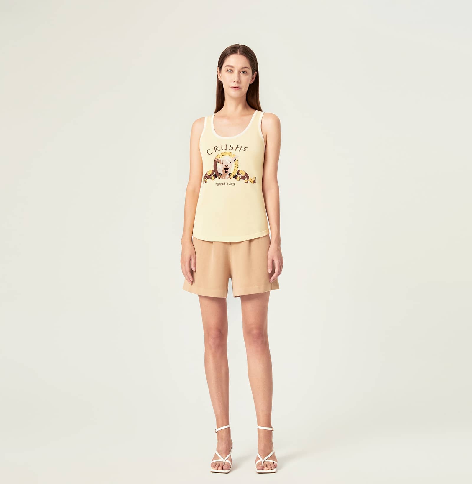 SPORTY JACQUARD TANK TOP in Yellow made by CRUSH Collection