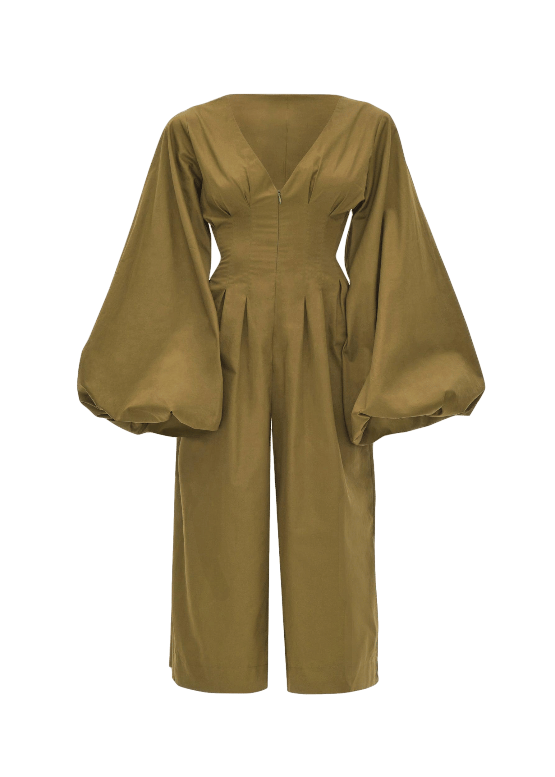 NIA CULOTTE OLIVE JUMPSUIT made by Andrea Iyamah