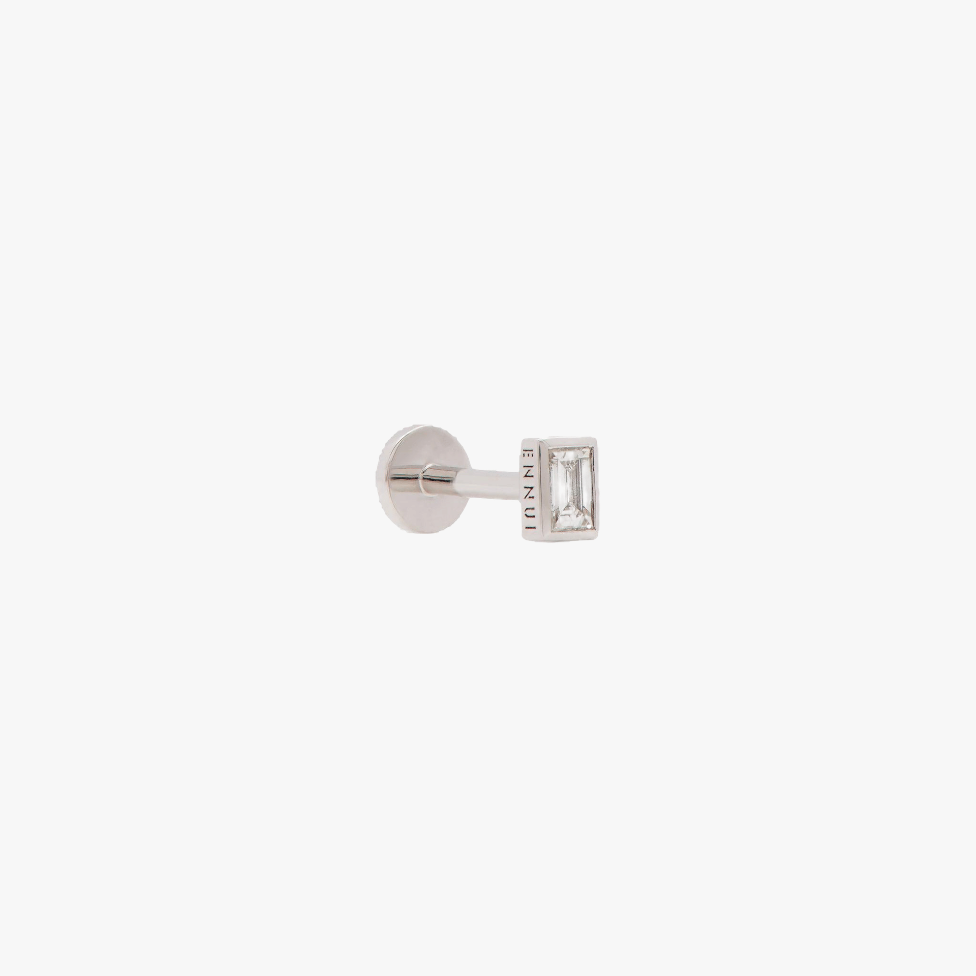 RECTANGULAR LABRET - WHITE DIAMOND & WHITE GOLD made by ENNUI