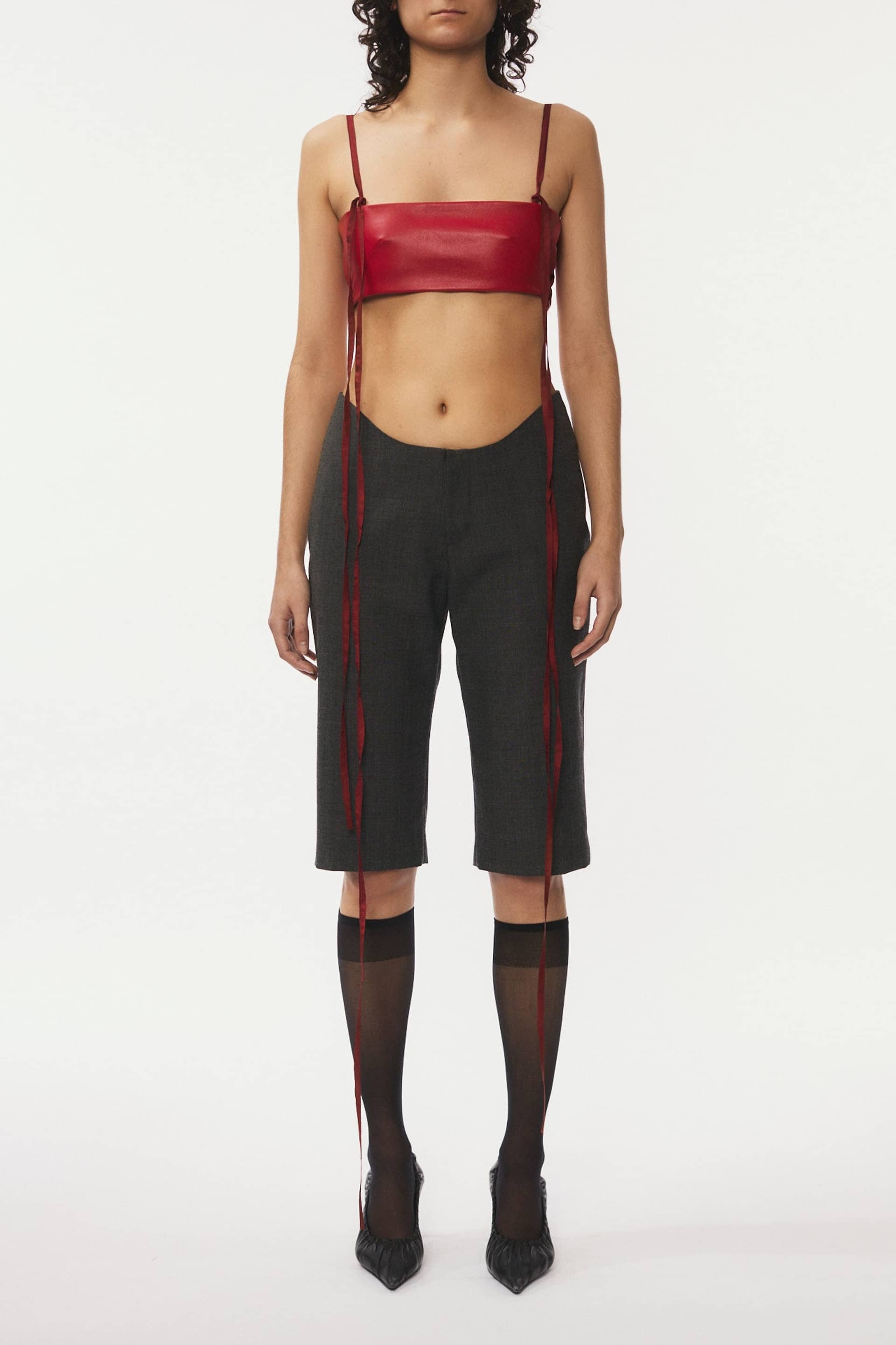 Leather Bandeau Top - Red made by Gemme Collective