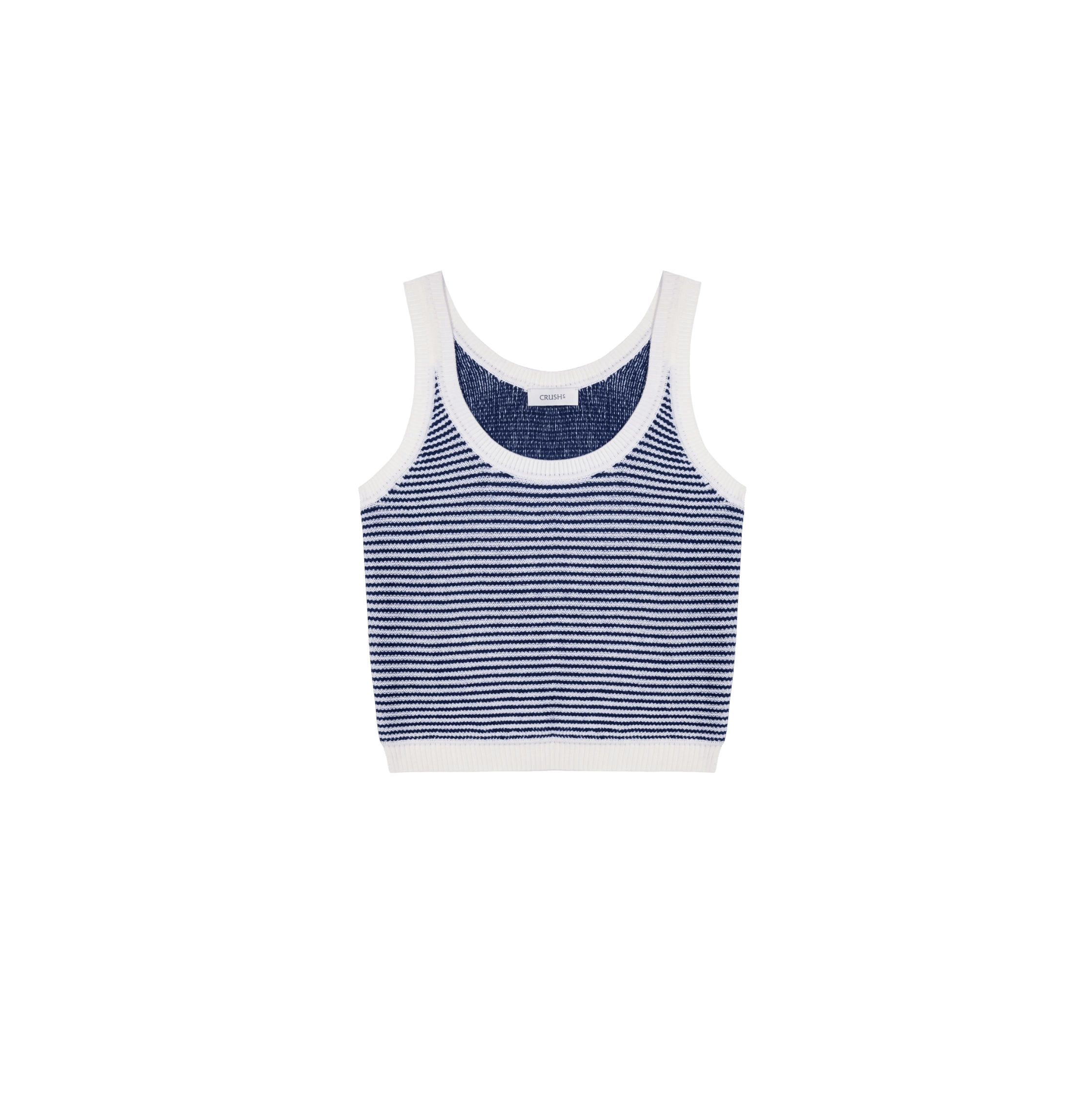 WOOL STRIPED U-NECK TANK TOP made by CRUSH Collection