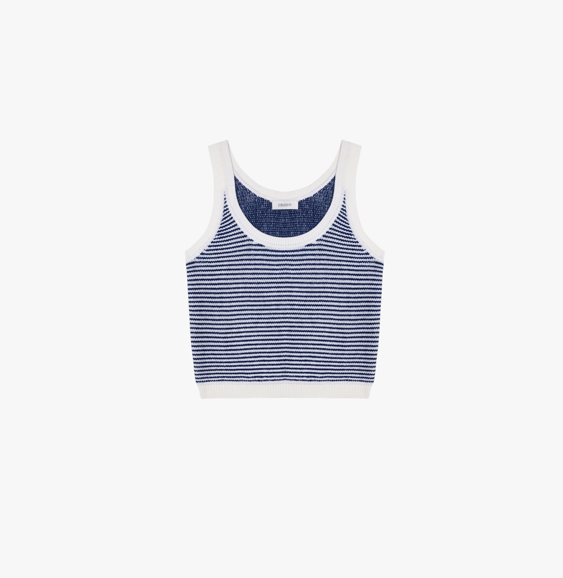 WOOL STRIPED U-NECK TANK TOP made by CRUSH Collection