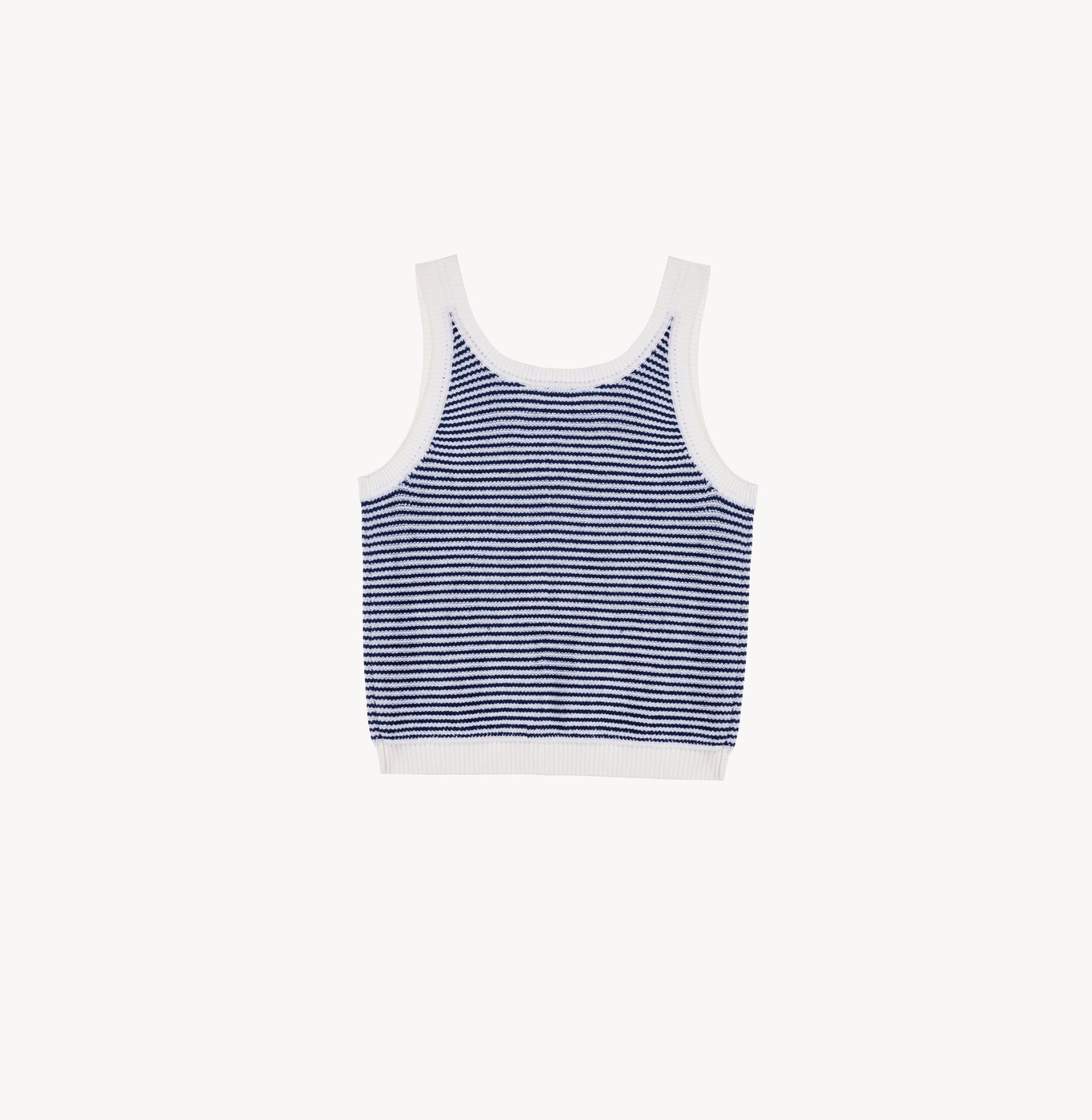 WOOL STRIPED U-NECK TANK TOP made by CRUSH Collection