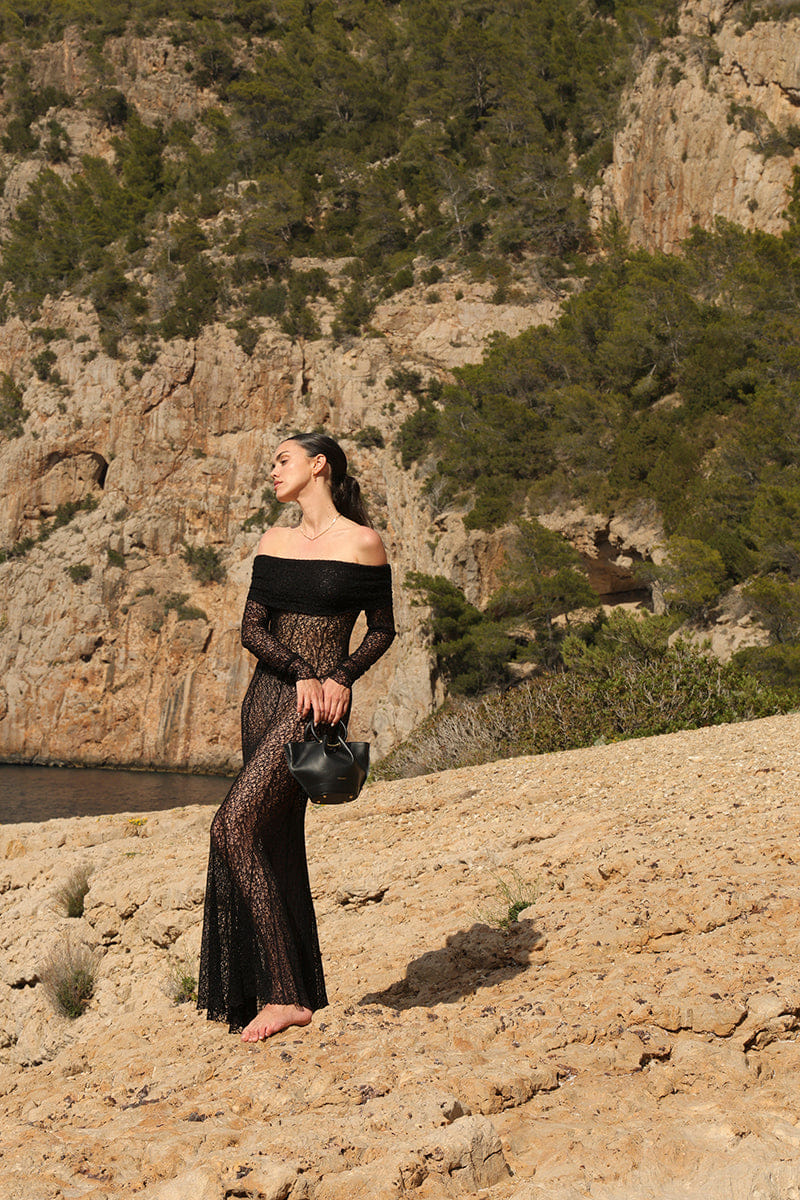 SAONARA MINI BLACK LEATHER BAG made by Saonara