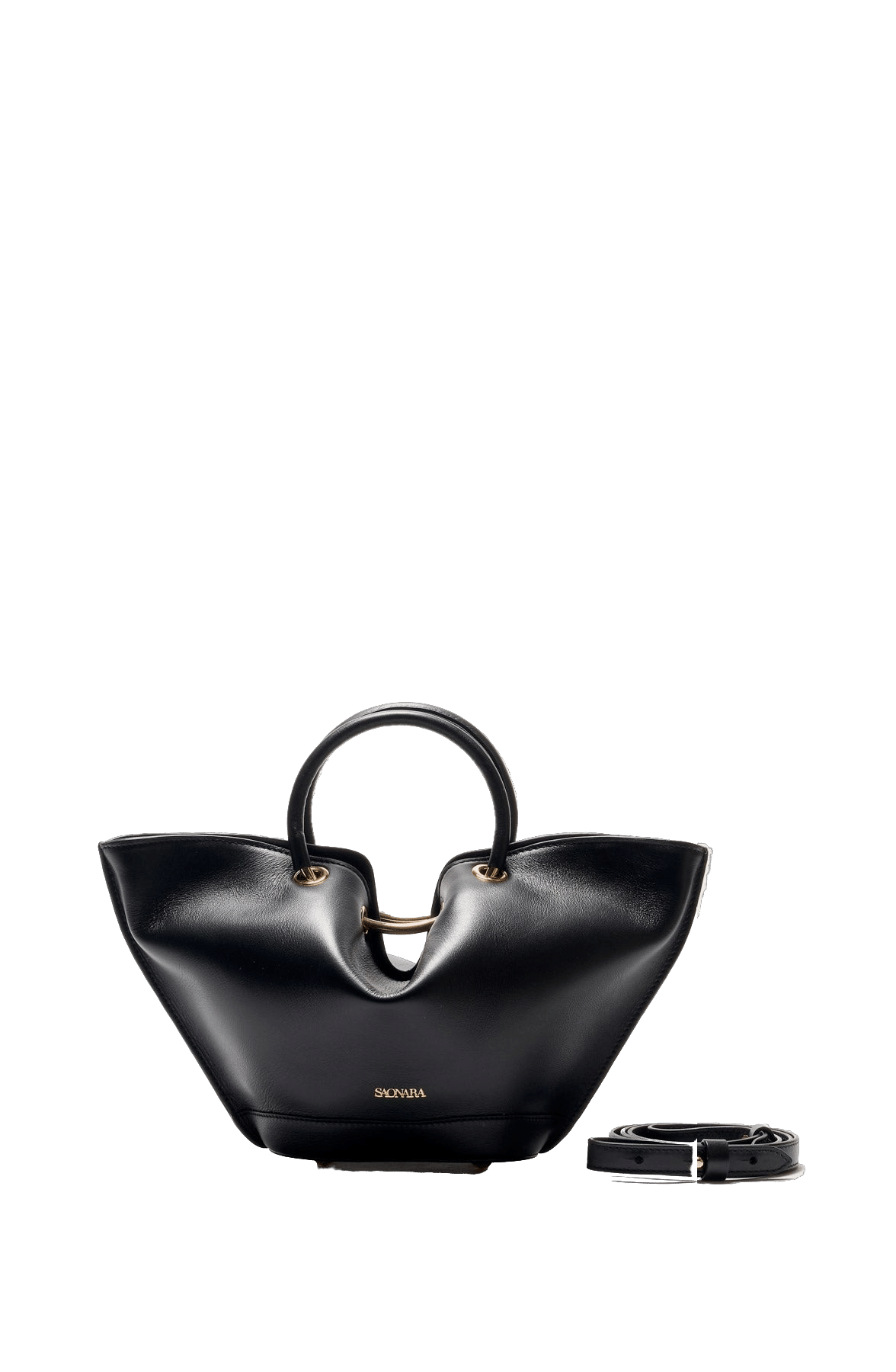 SAONARA MINI BLACK LEATHER BAG made by Saonara