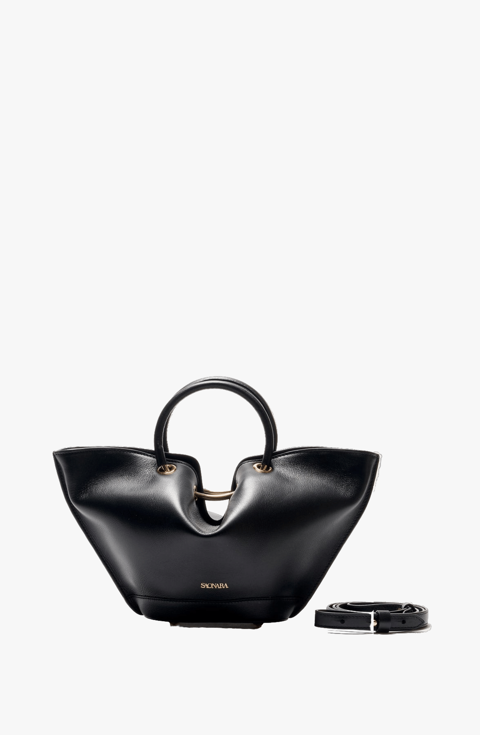 SAONARA MINI BLACK LEATHER BAG made by Saonara