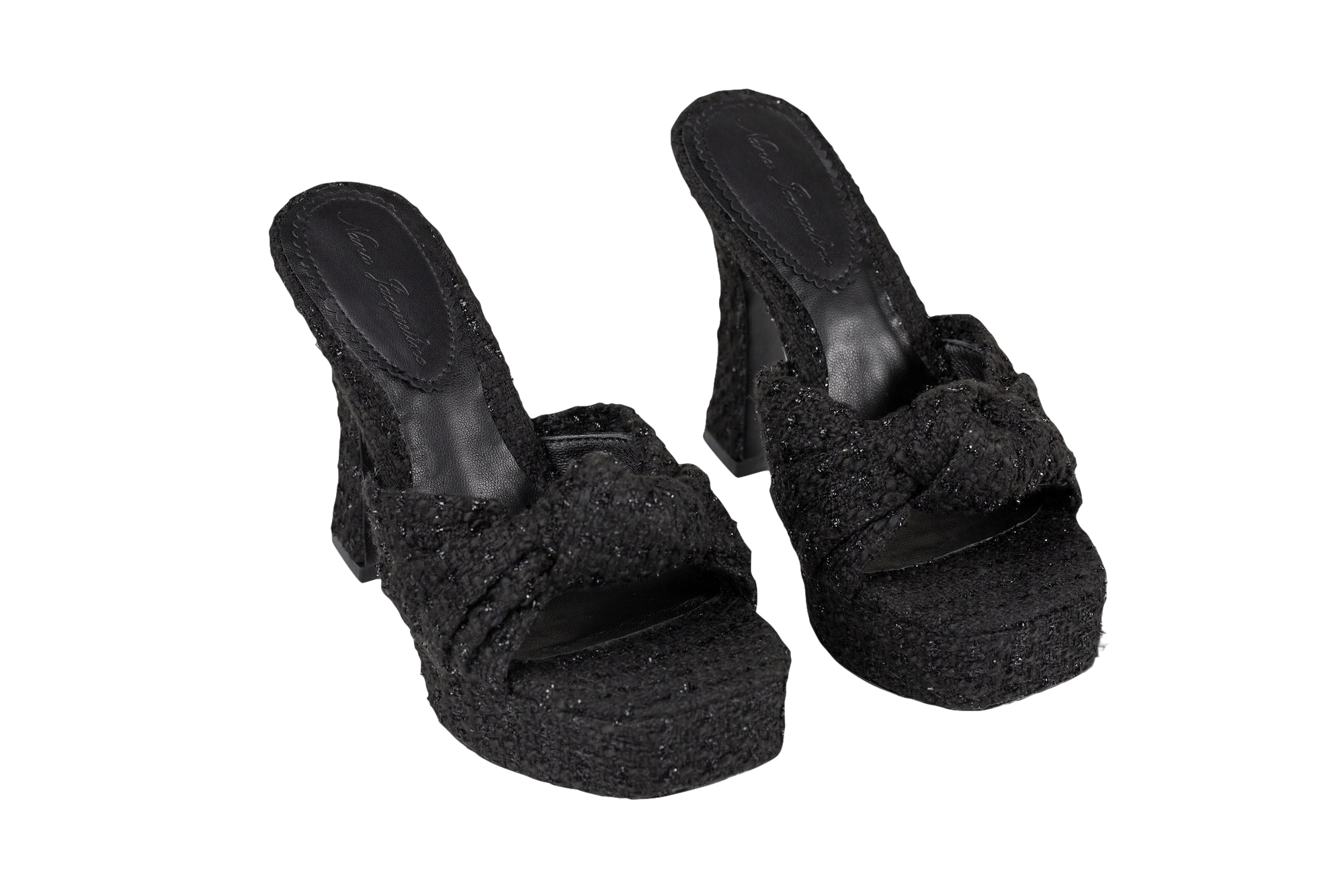 Mara Platform Sandals (Black) (Final Sale) in Black made by Nana Jacqueline