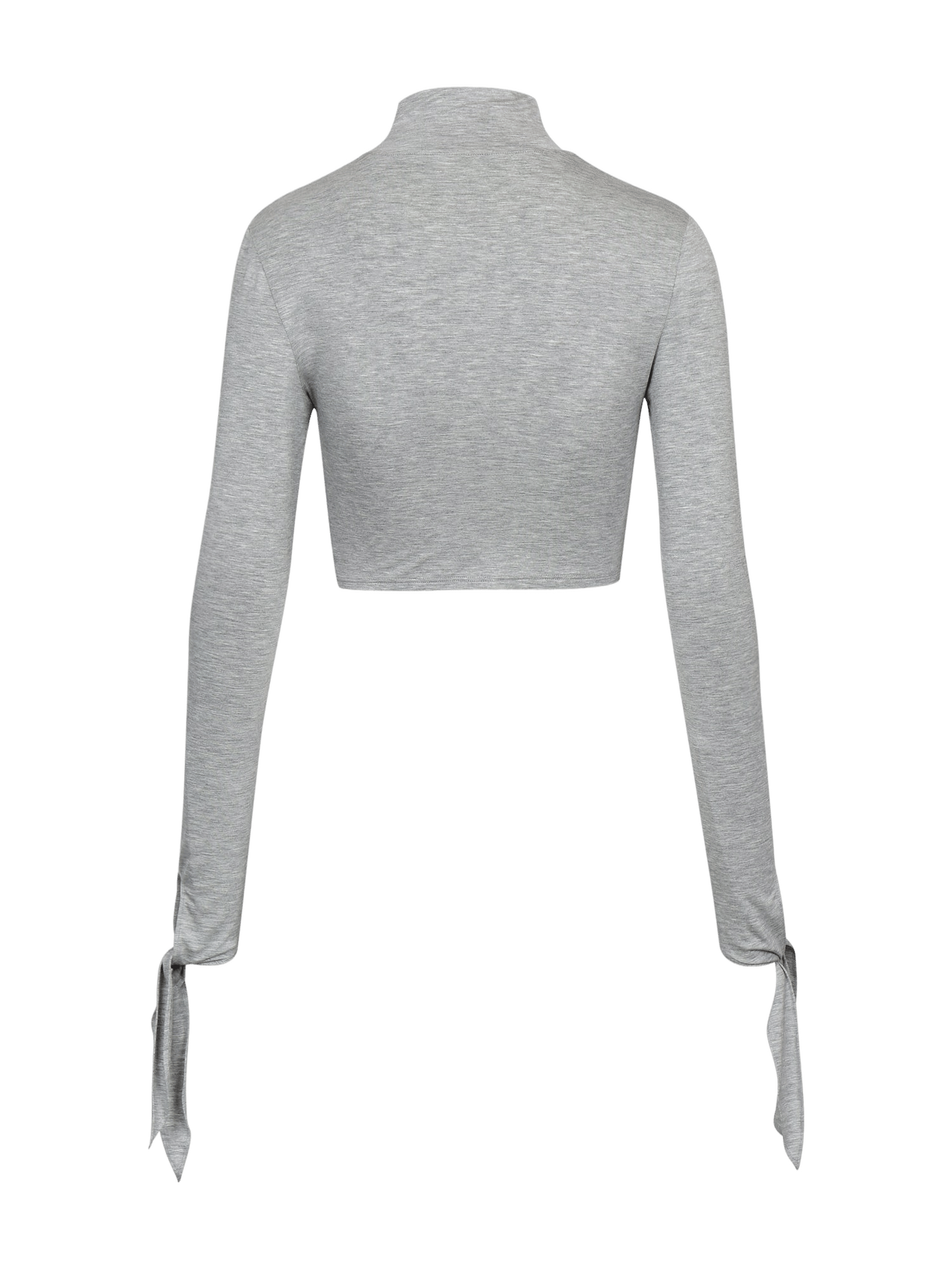 GREY DRAPED JERSEY CROP TOP made by YIBRI